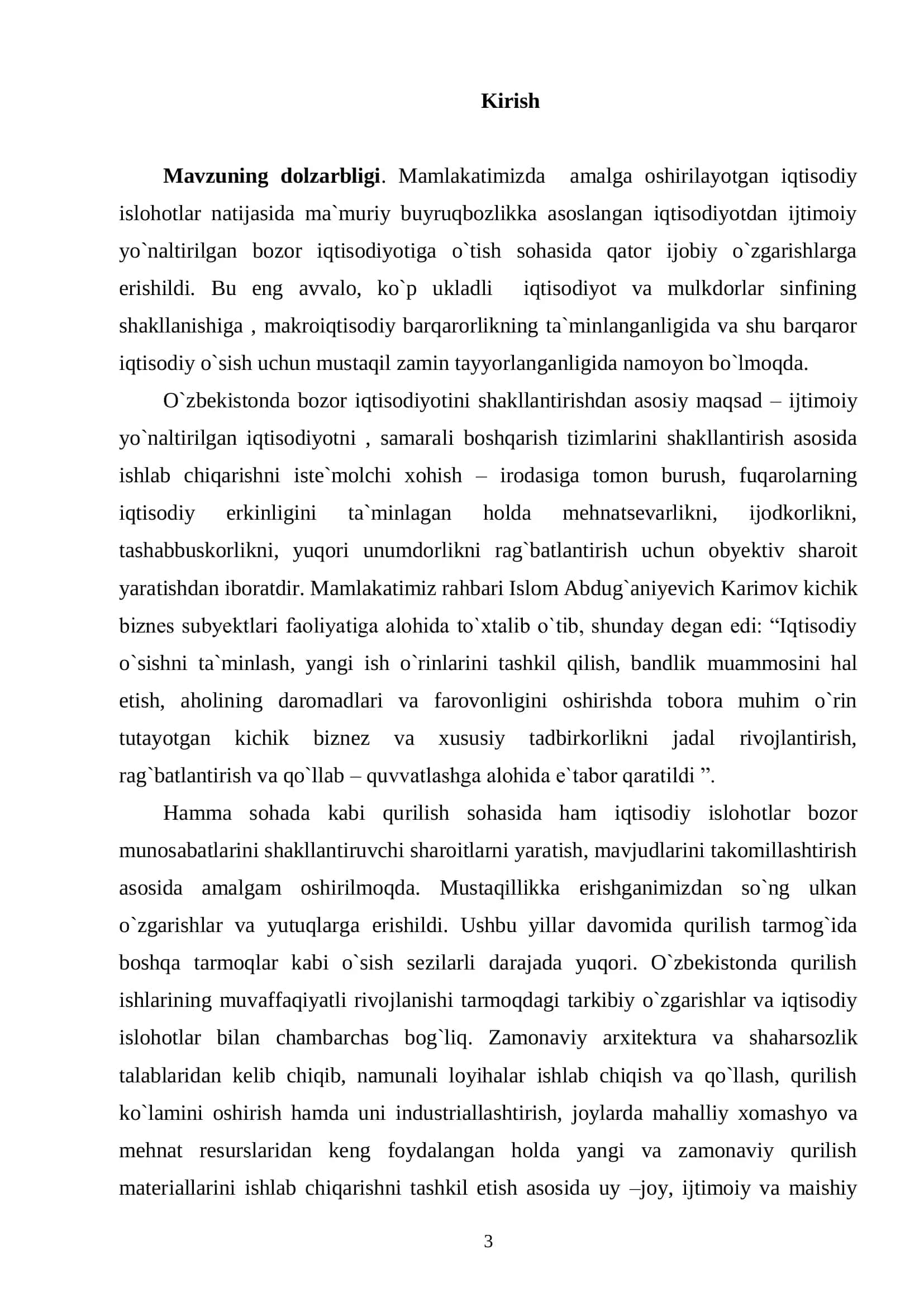 Mavzu: “Kapital qurilishda tanlov savdolari va narxni shakllantirishni takomillashtirish” 3