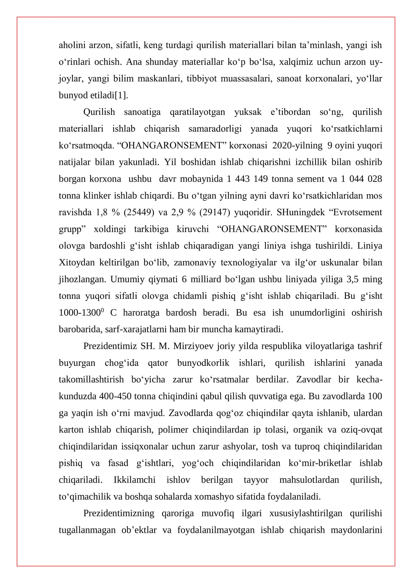 Ko`prik tayanchlari uchun temir-beton qoziqlar ishlab chiqarish korxonasini loyihalash 3