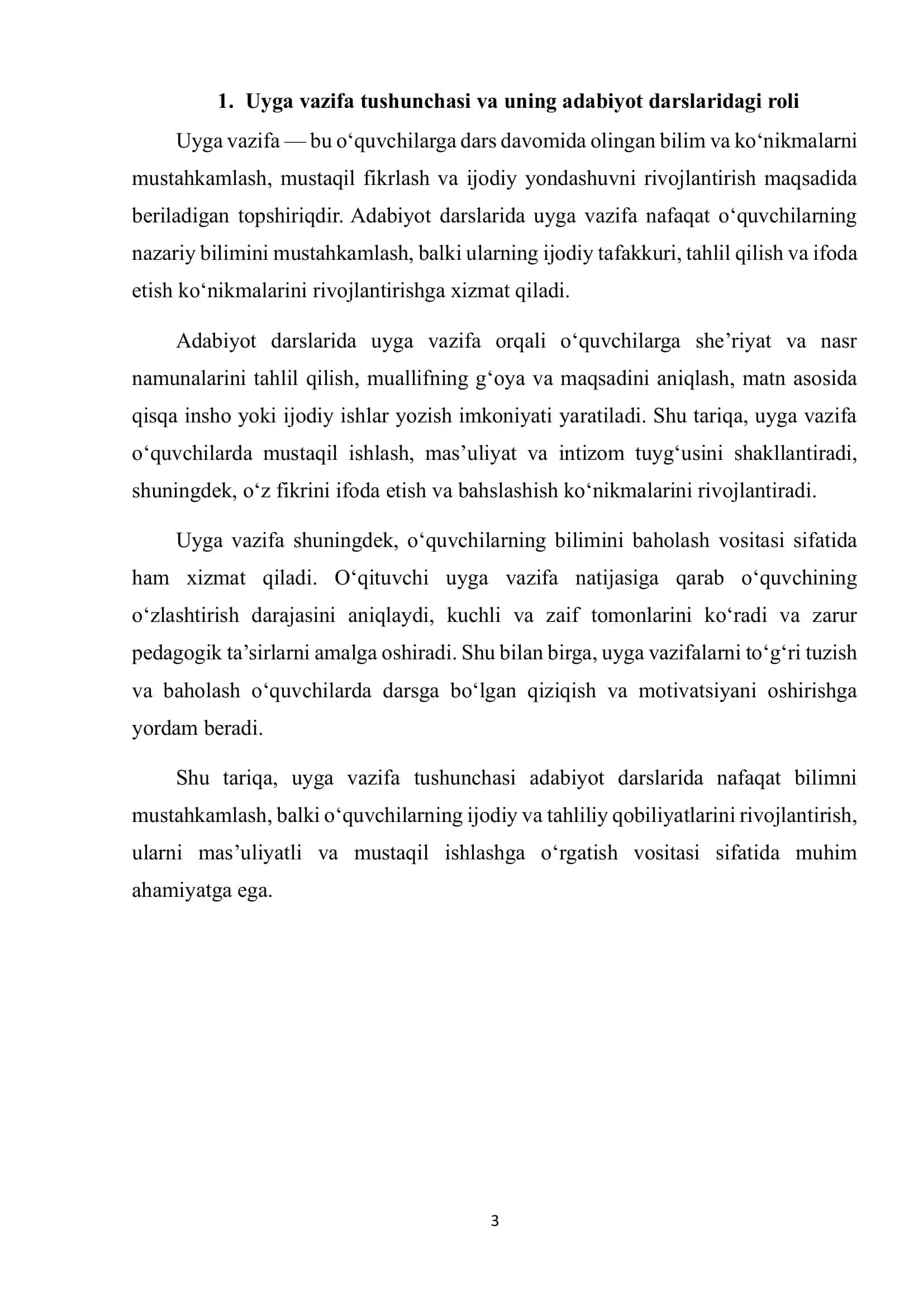 Adabiyot darslarida uyga vazifalarni baholash yo‘llari 3