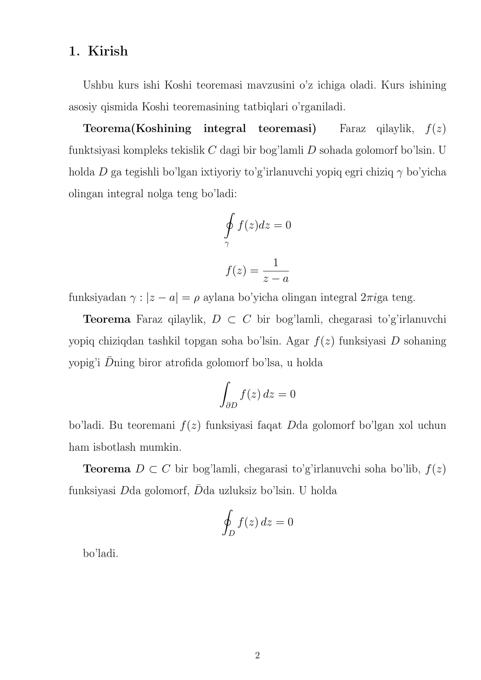 Koshi teoremasi 3