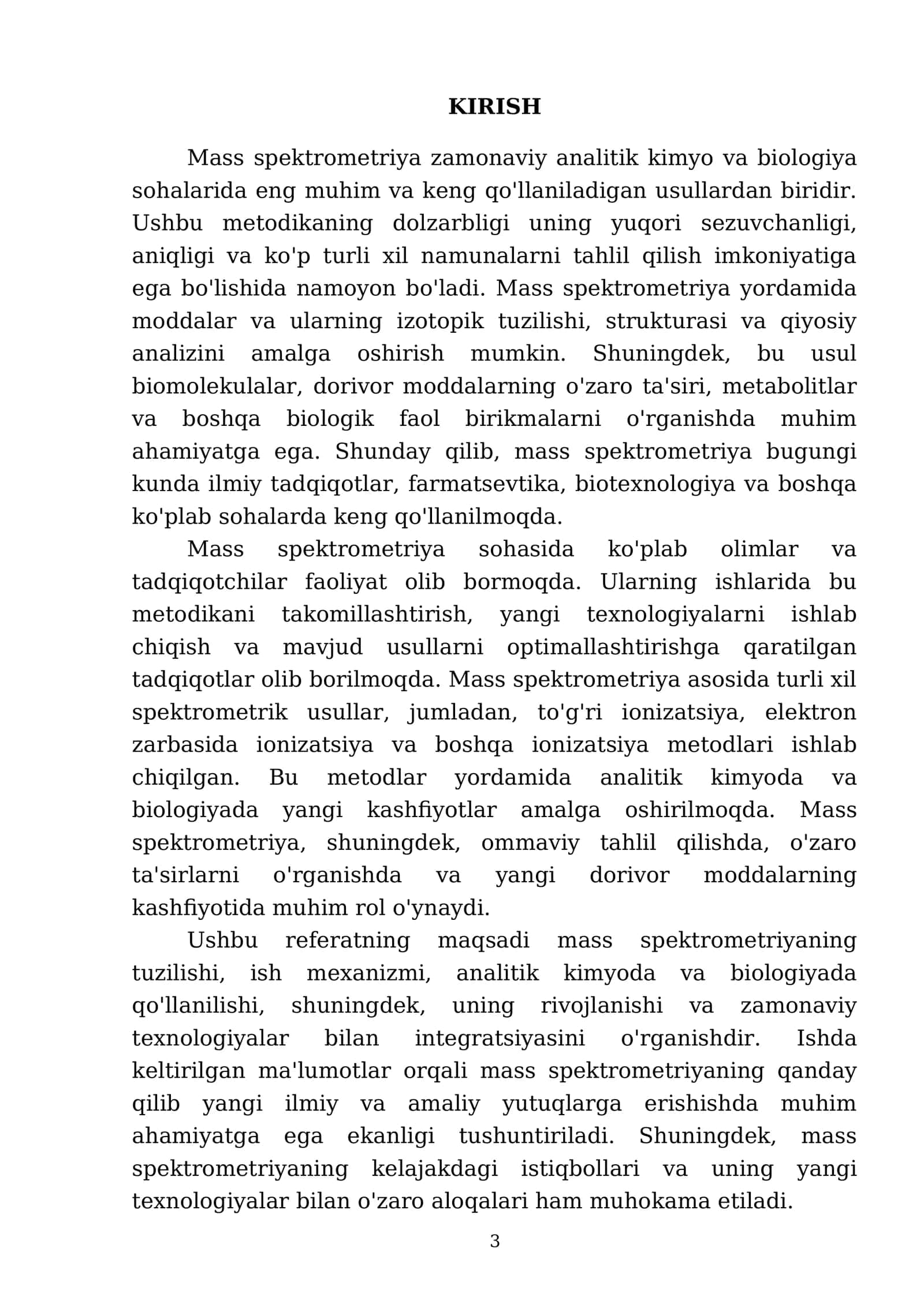Mass spektrometriya tuzilishi qo'llanilishi 3