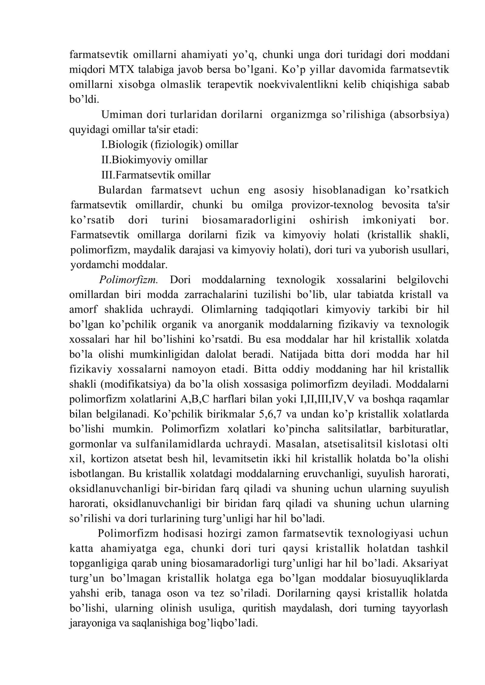 Farmatsevtik omillarni dorilarni terapevtik samaradorligiga ta'siri 3