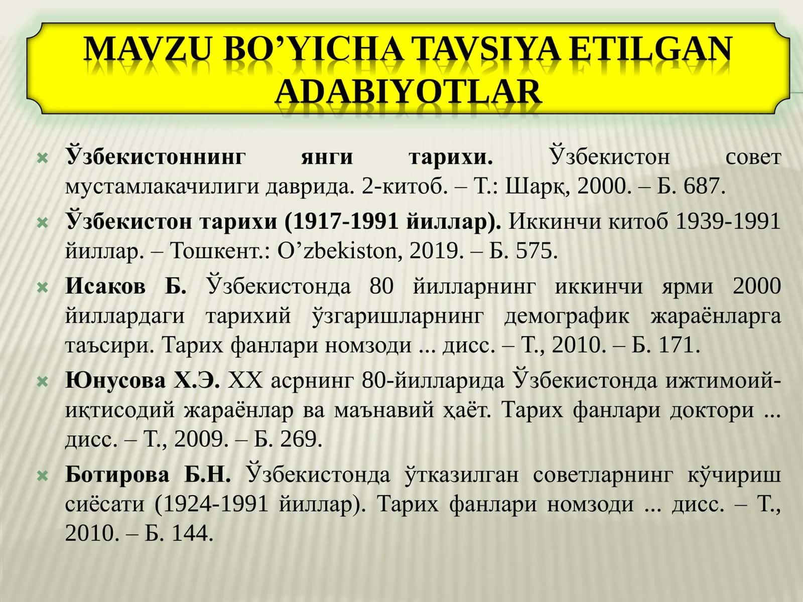 1985-1991 yillarda O‘zbekistondagi ijtimoiy-iqtisodiy va siyosiy jarayonlarning xususiyatlari 3