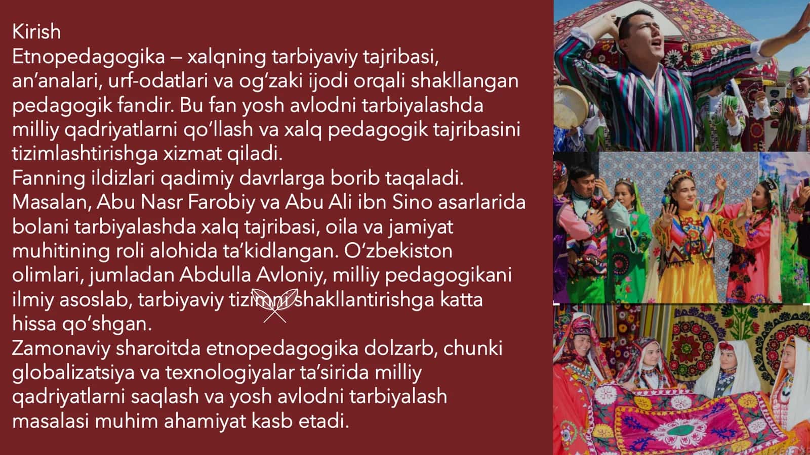 Etnopedagogikaga doir adabiyotlarda fanning mazmun mohiyatining yoritib berilishi 3