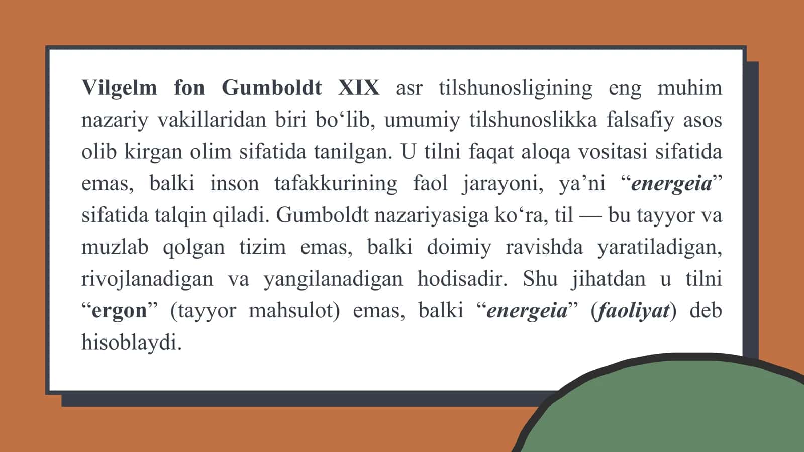 VILGELIM FON GUMBOLDT VA UMUMIY TILSHUNOSLIK. KOMPARATIVISTIKA 3