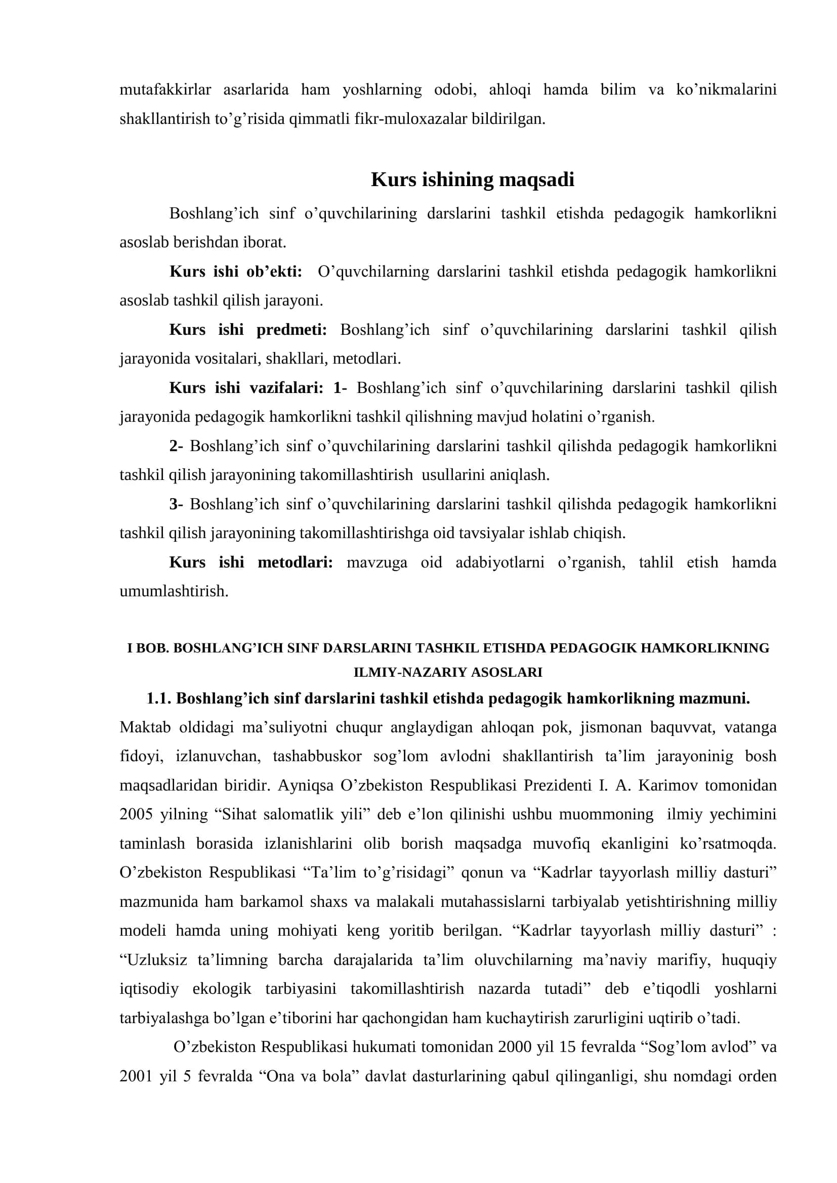 Boshlang`ich ta`lim uslubiyati kafedrasi Kurs ishi 3