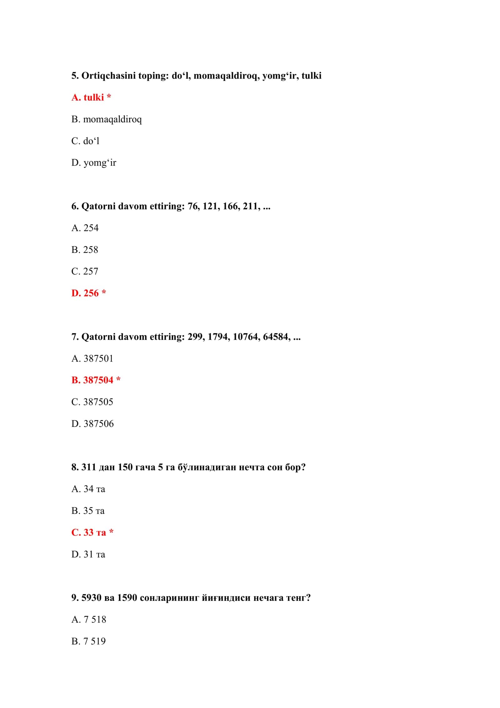 BOJXONA TESTLARI DOCX 3
