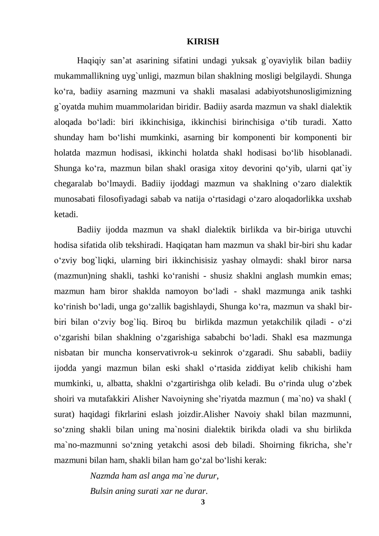 Badiiy asarda mazmun va shaklning nazariy asoslari 3
