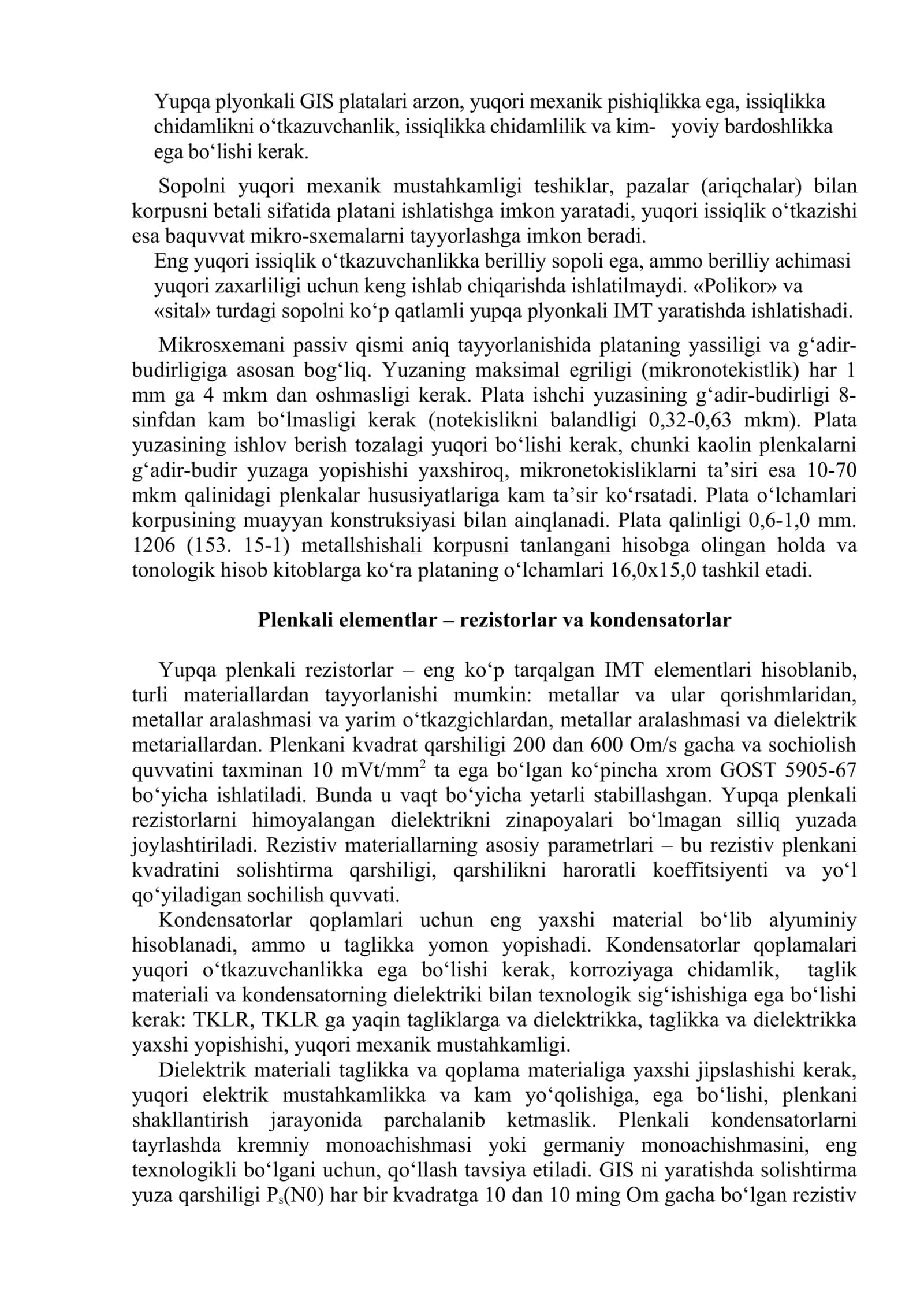 Analogli integral sxemalar. Eturdagi mikrosxemalarning hususiyatlari 3