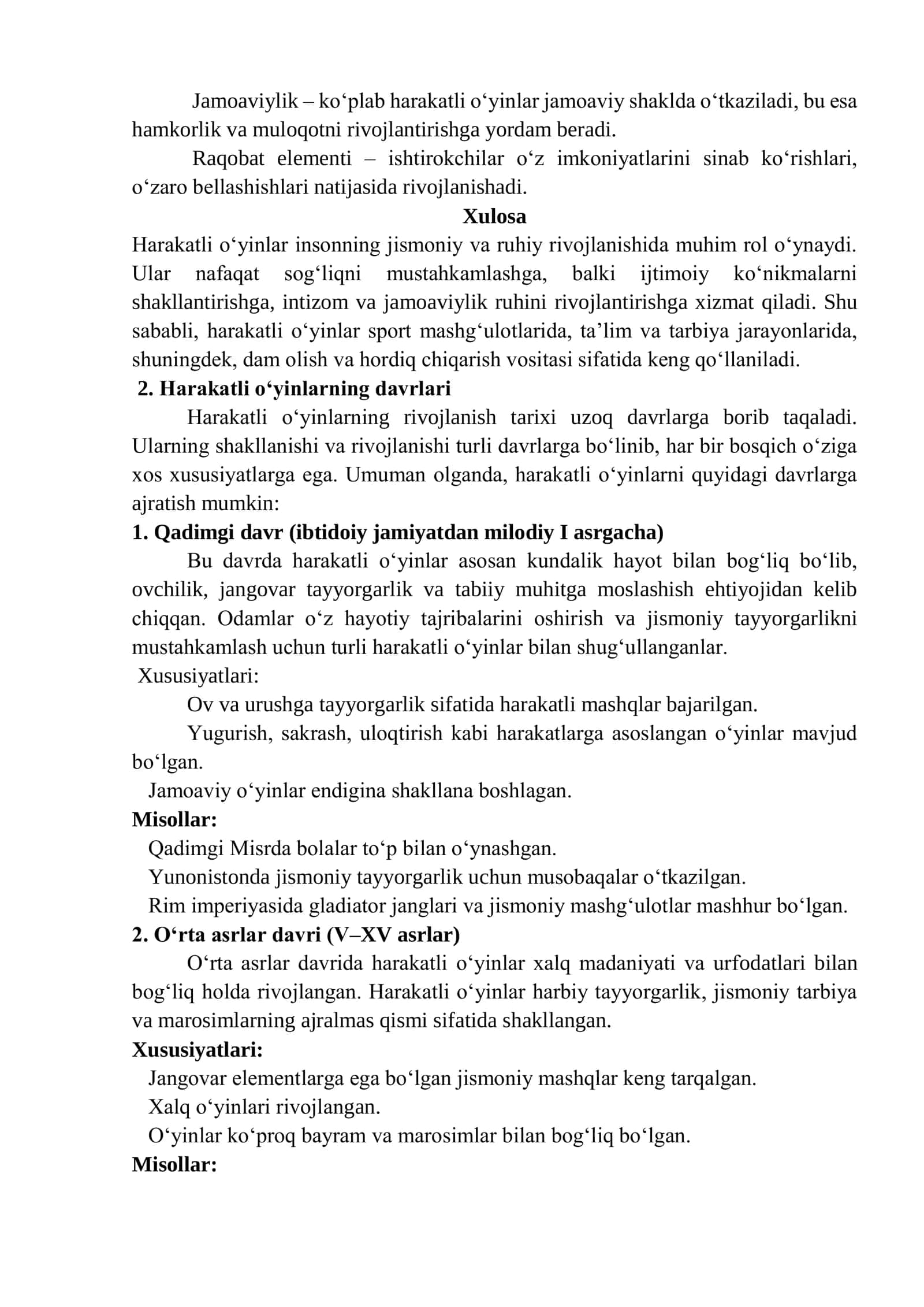 HARAKATLI O’YINLARNI TARIXI VA QISQACHA 3