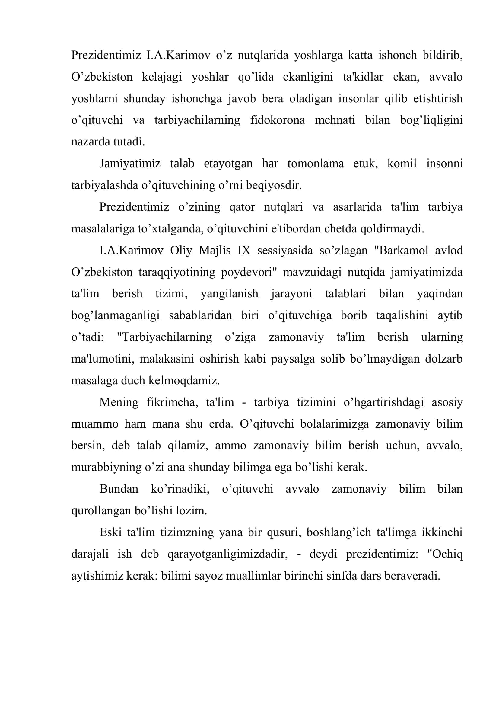 NOSIROVA XURSHIDANING PEDAGOGIKA FANIDAN TAYYORLAGAN 3
