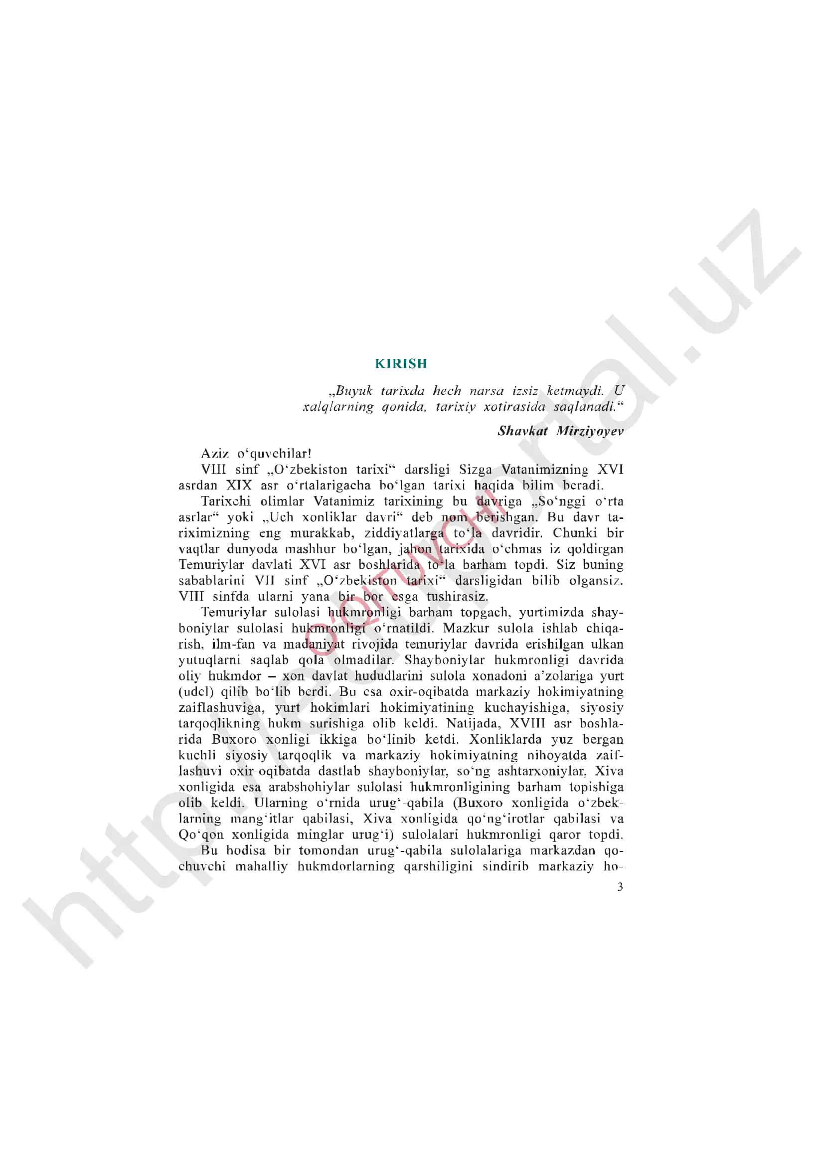 8-sinf "O'zbekiston tarixi" 3