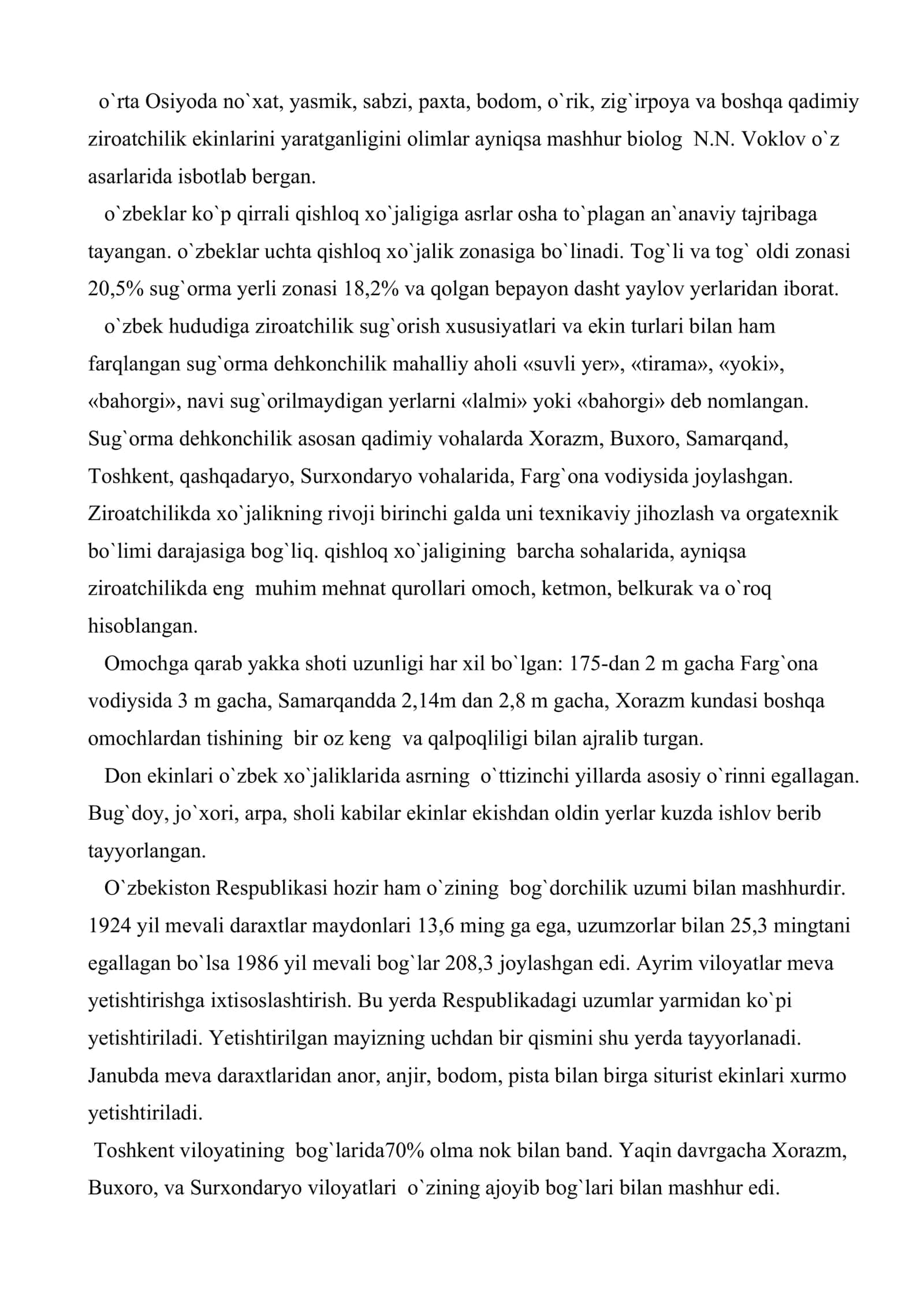 O`zbeklarning an`anaviy mashg`ulotlari va xo`jalik faoliyatlari. Hunarmandchilik va uy ro`zg`or kasblari 3