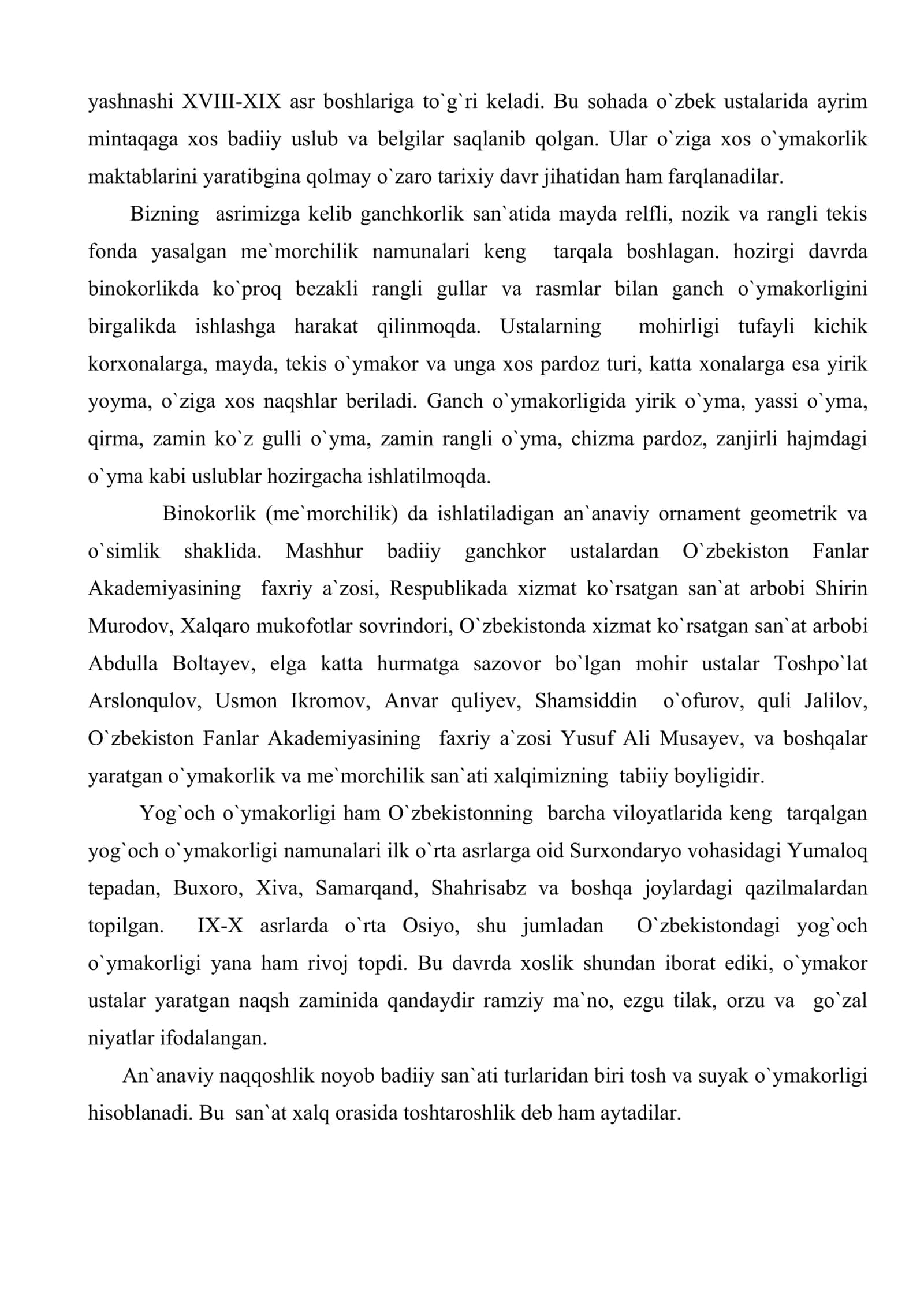 O`zbekiston milliy amaliy bezak san`ati. diniy tasavvurlar, urf odatlar va irimlar. O`zbek xalq bayramlari, o`yin va marosimlari 3