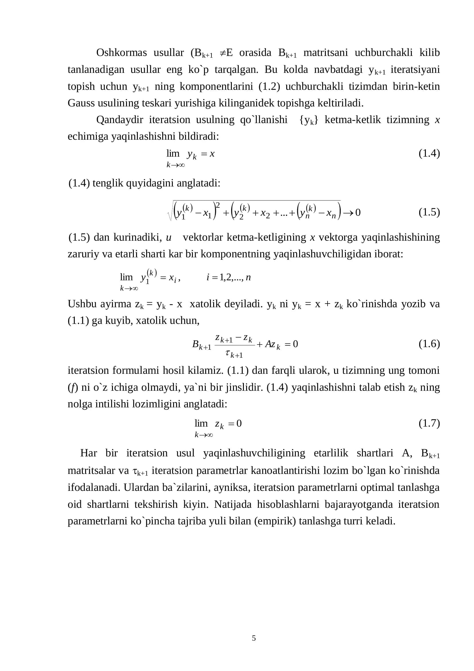 Chiziqli algebraik tenglamalar tizimini yechish.  Iteratsion usullar. Oddiy iteratsiya usuli 3