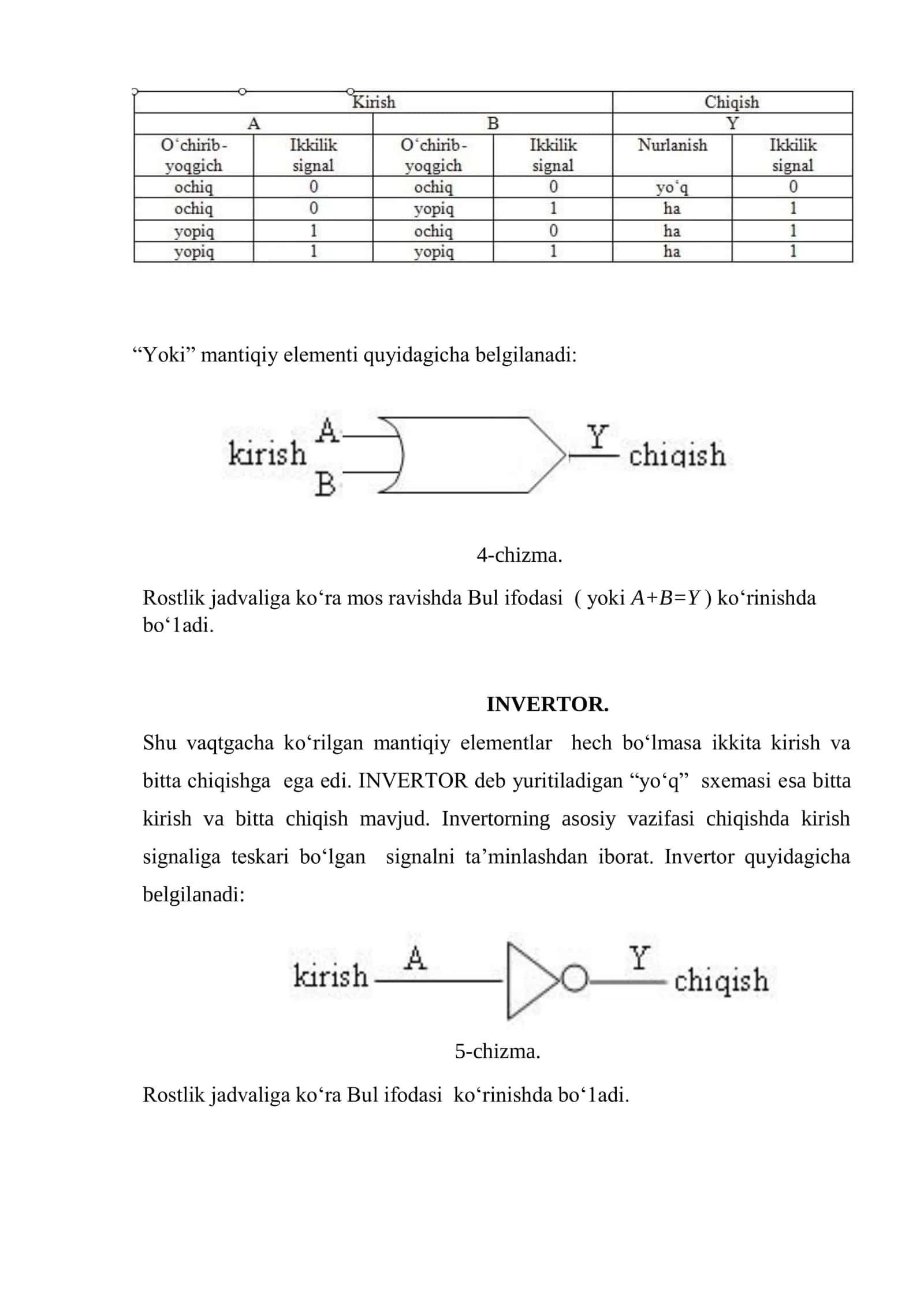 MULOHAZALAR ALGEBRASI FORMULALARI TADBIQI. RELE-KONTAKT SXEMALARI 3