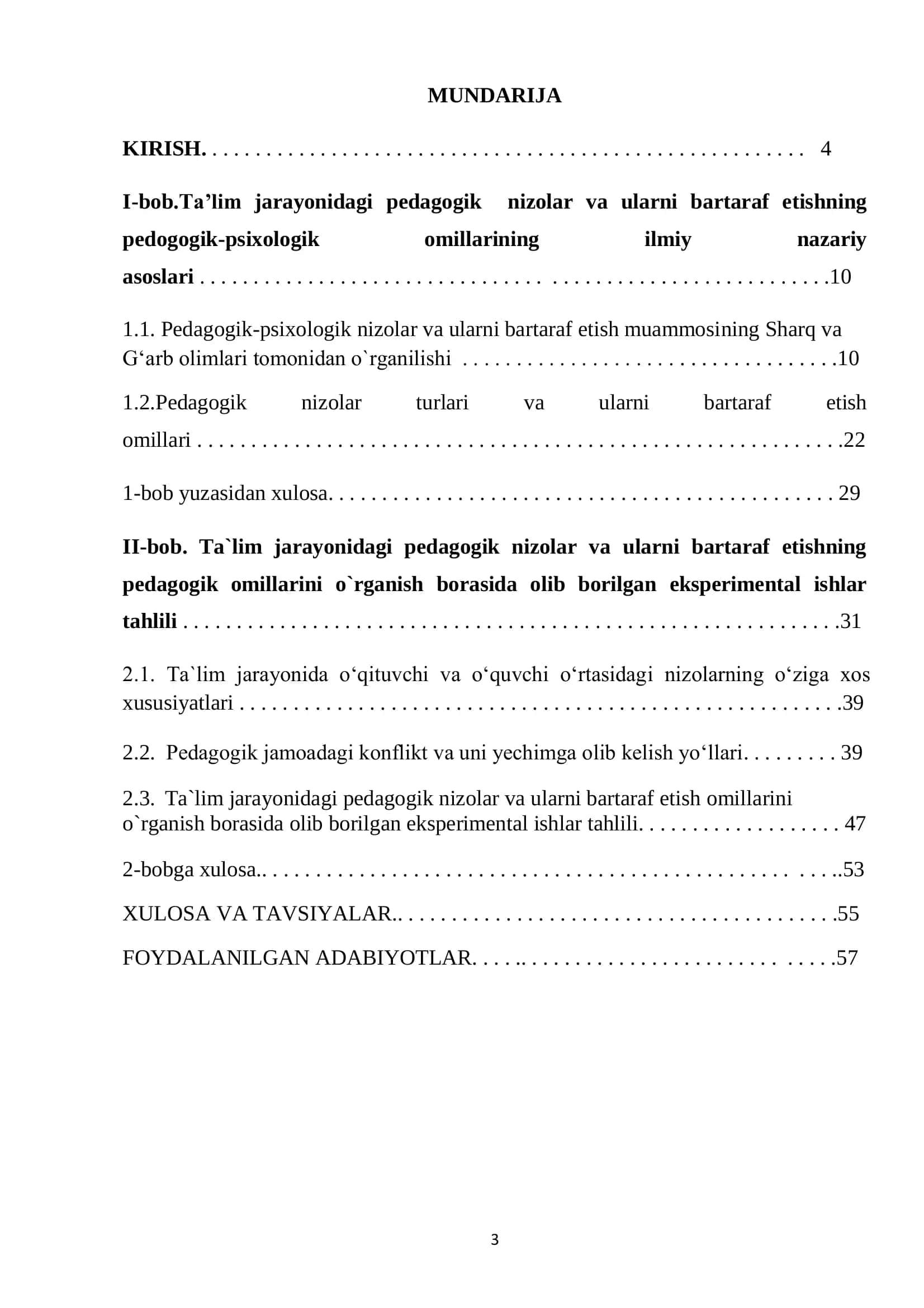 "TA'LIM JARAYONIDAGI PEDAGOGIK NIZOLAR VA ULARNI BARTARAF ETISHNING PEDAGOGIK VA PSIXOLOGIK OMILLARI" MAVZUSIDA 3
