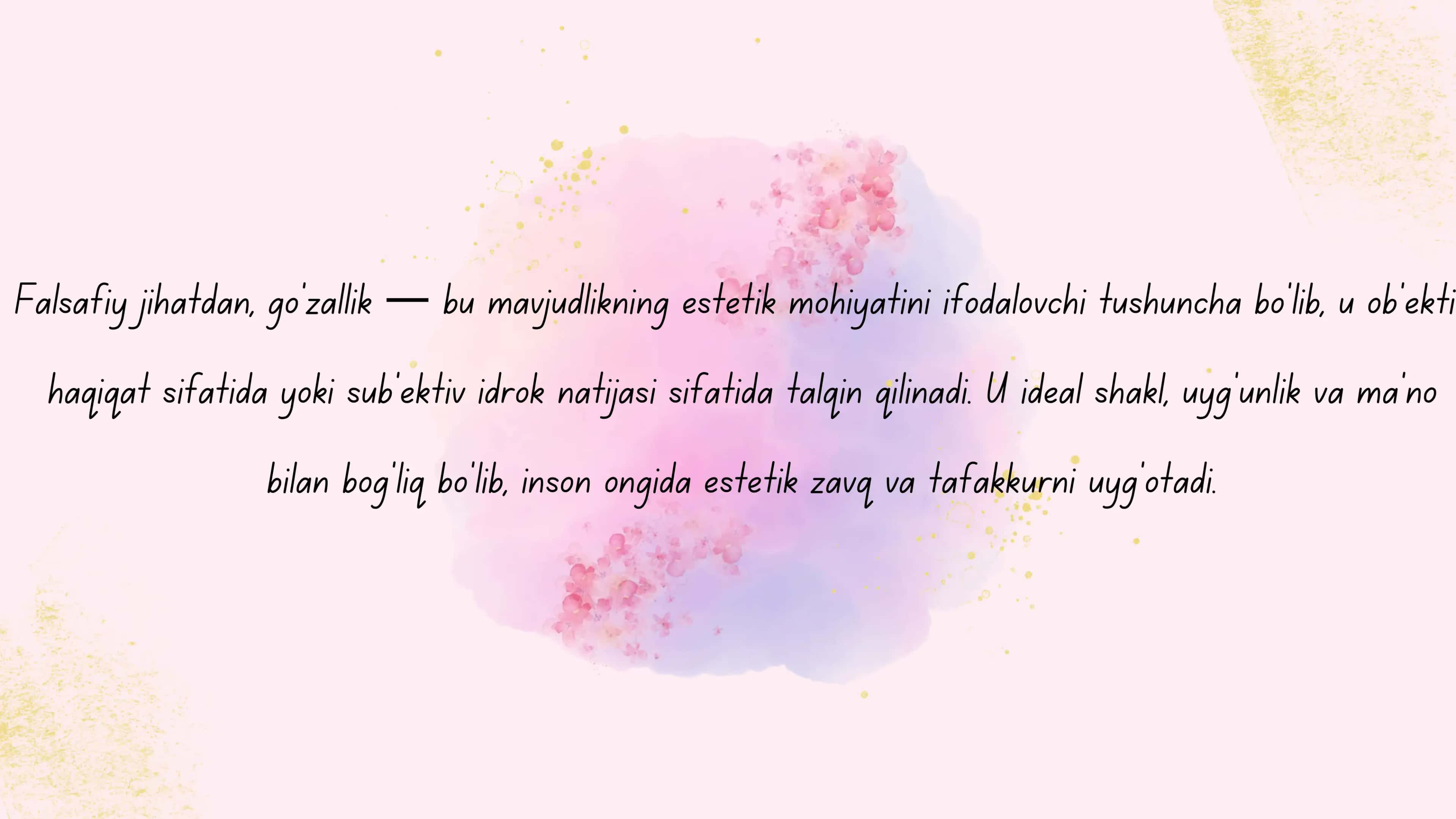 Go‘zallik falsafasi 3