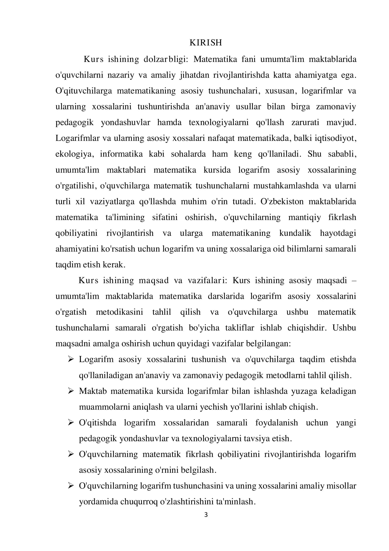 Umumta'lim maktablari matematika kursida logarifm asosiy xossalarining qo'llanilishi mavzusini o'qitish metodikasi 3