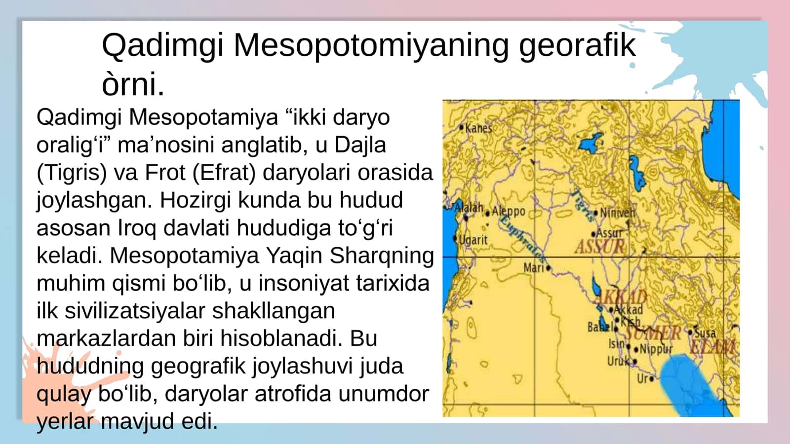 Qadimgi Mesopotamya davlatlarning tashkil topishi va ijtimoiy siyosiy tuzumi 3
