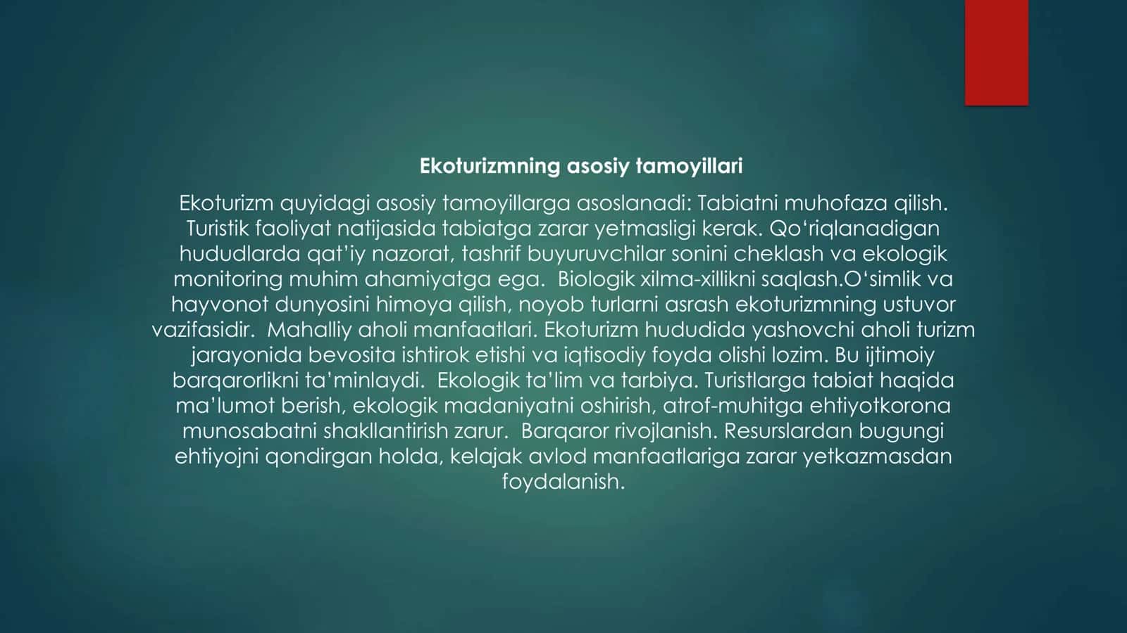 Turizmni rejalashtirishning ekologik jihatlari 3