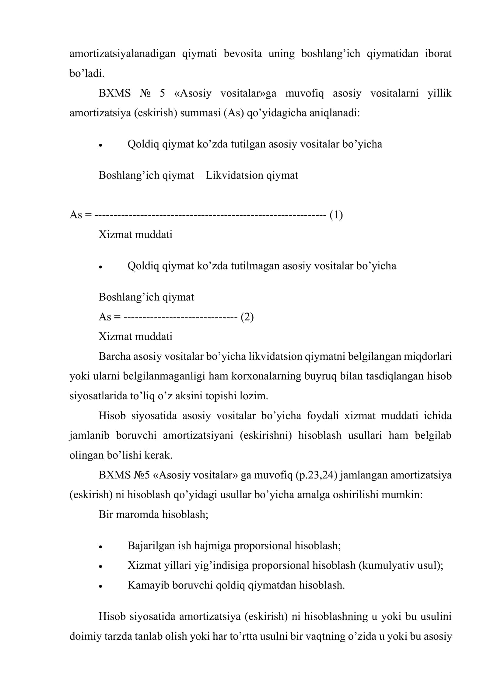 Asosiy vositalar amortizatsiyasi. Eskirish hisobi 3