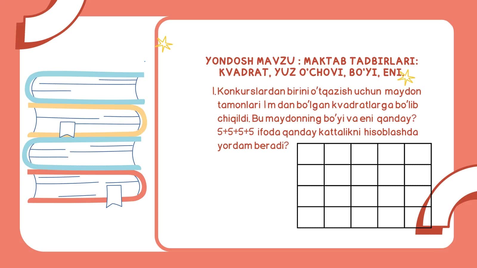 TO’G’TI TO’RTBURCHAKNING YUZI  slayd 3