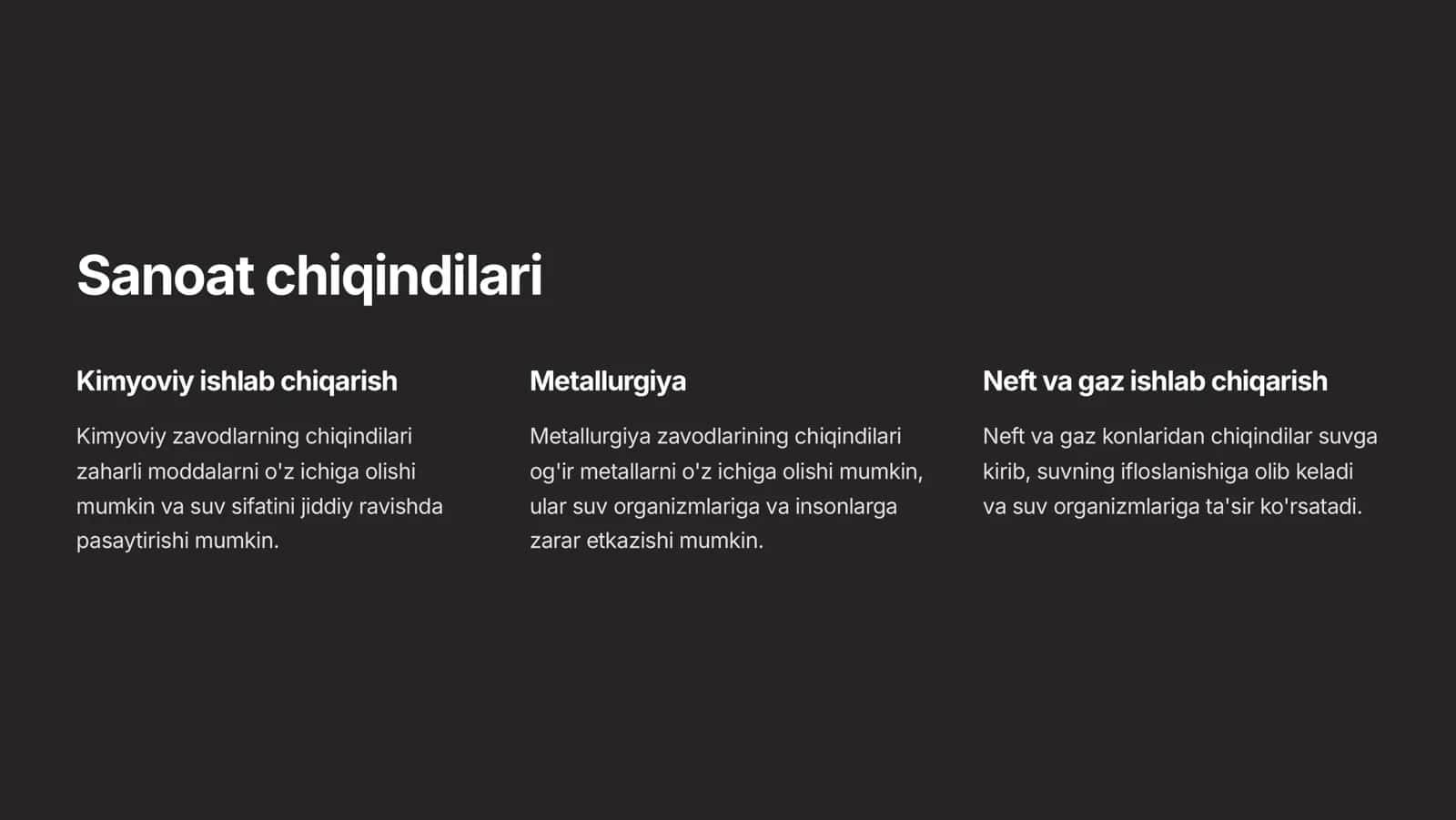 Suv omborlarida ifloslanishning asosiy sabablari va ularni bartaraf etish yo'llari 3