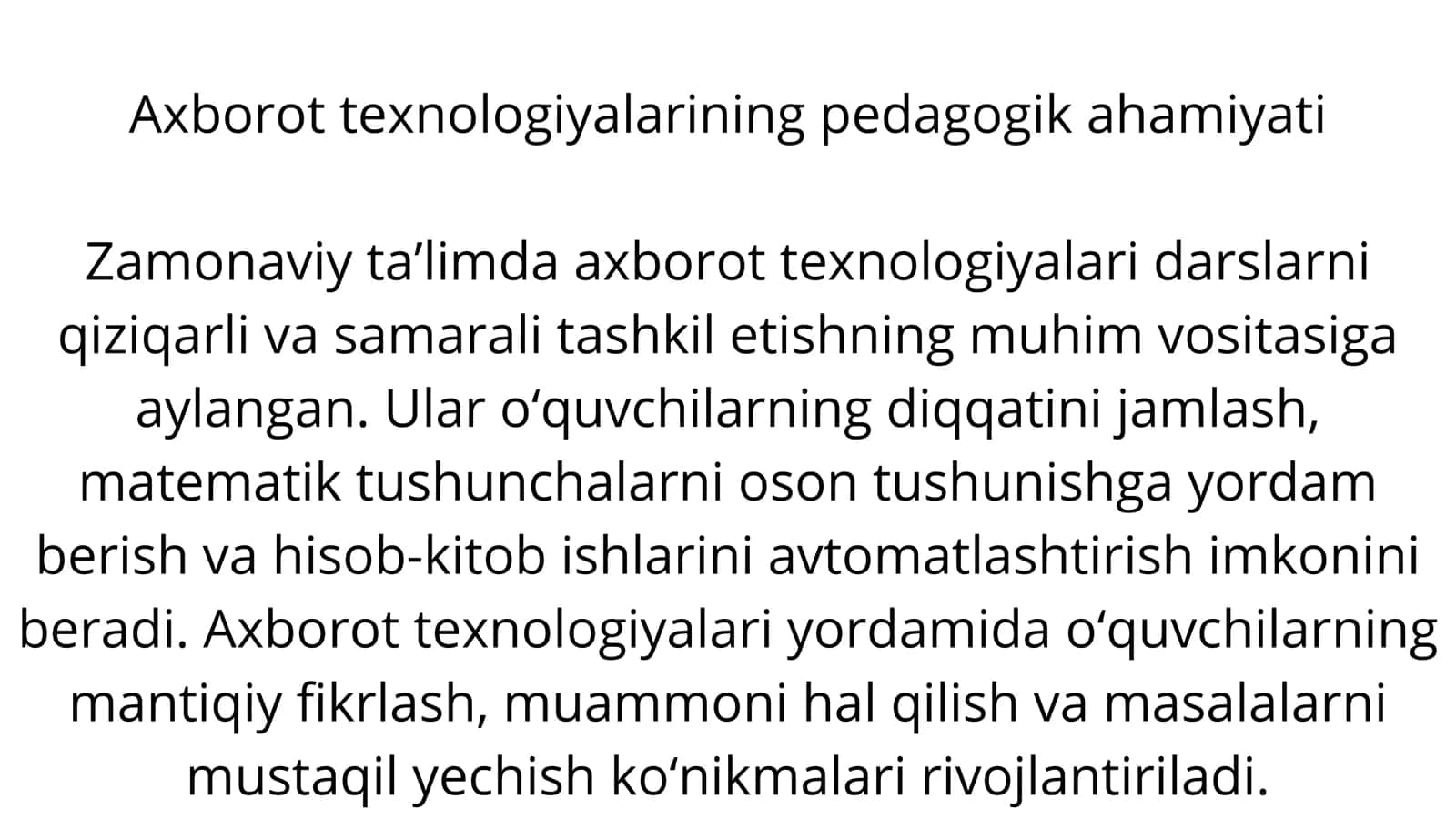Axborot texnologiyalari dan foydalanish metodikasi 3