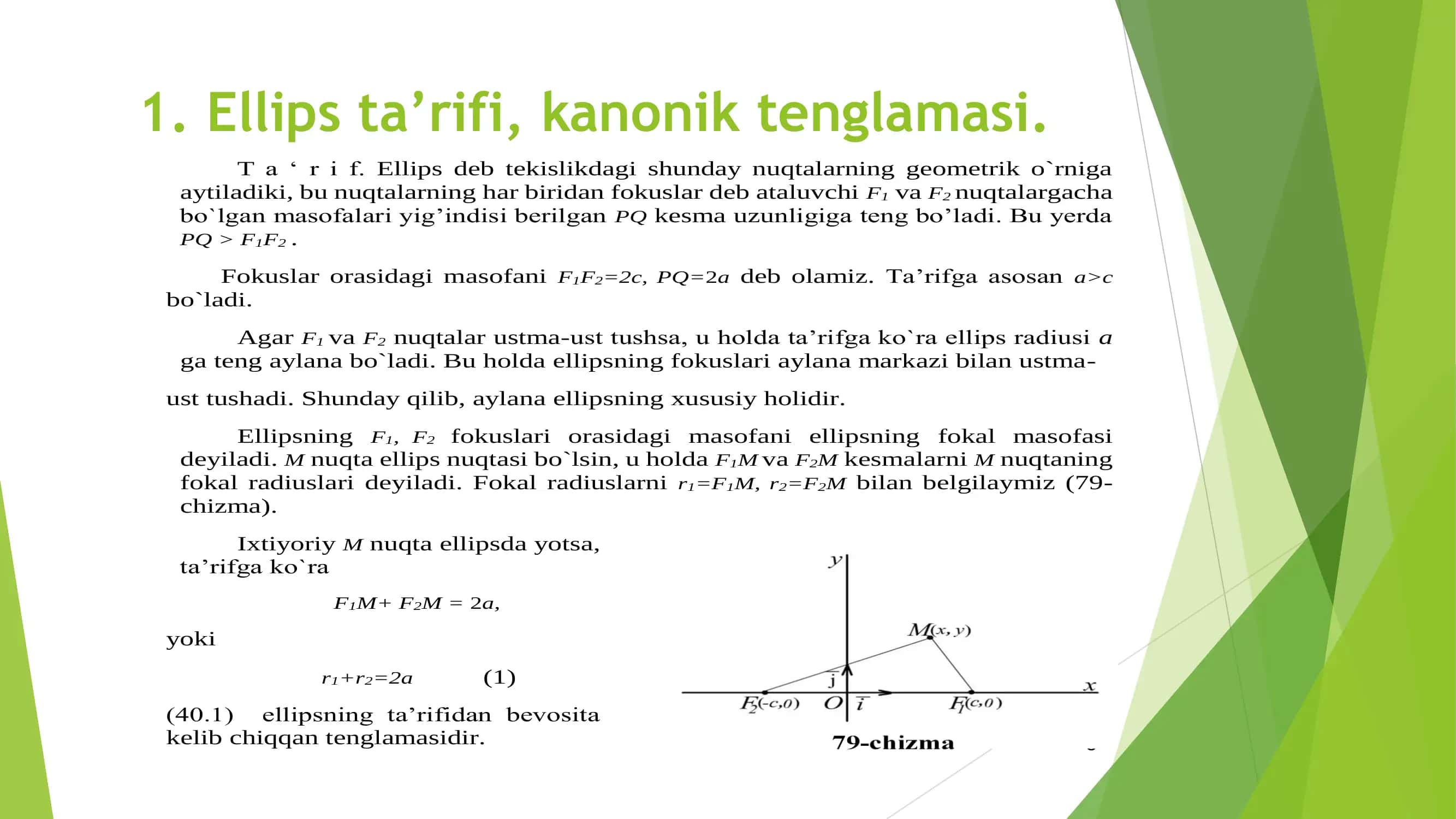 Ellips va giperbola tenglamasi 3