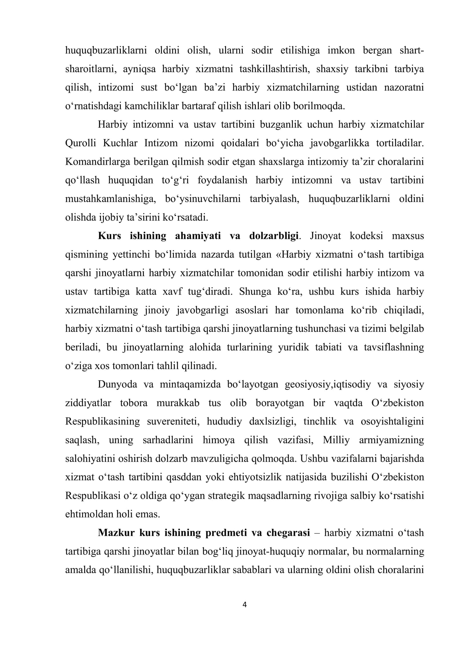 Harbiy xizmatni o‘tash tartibiga qarshi jinoyatlar 3