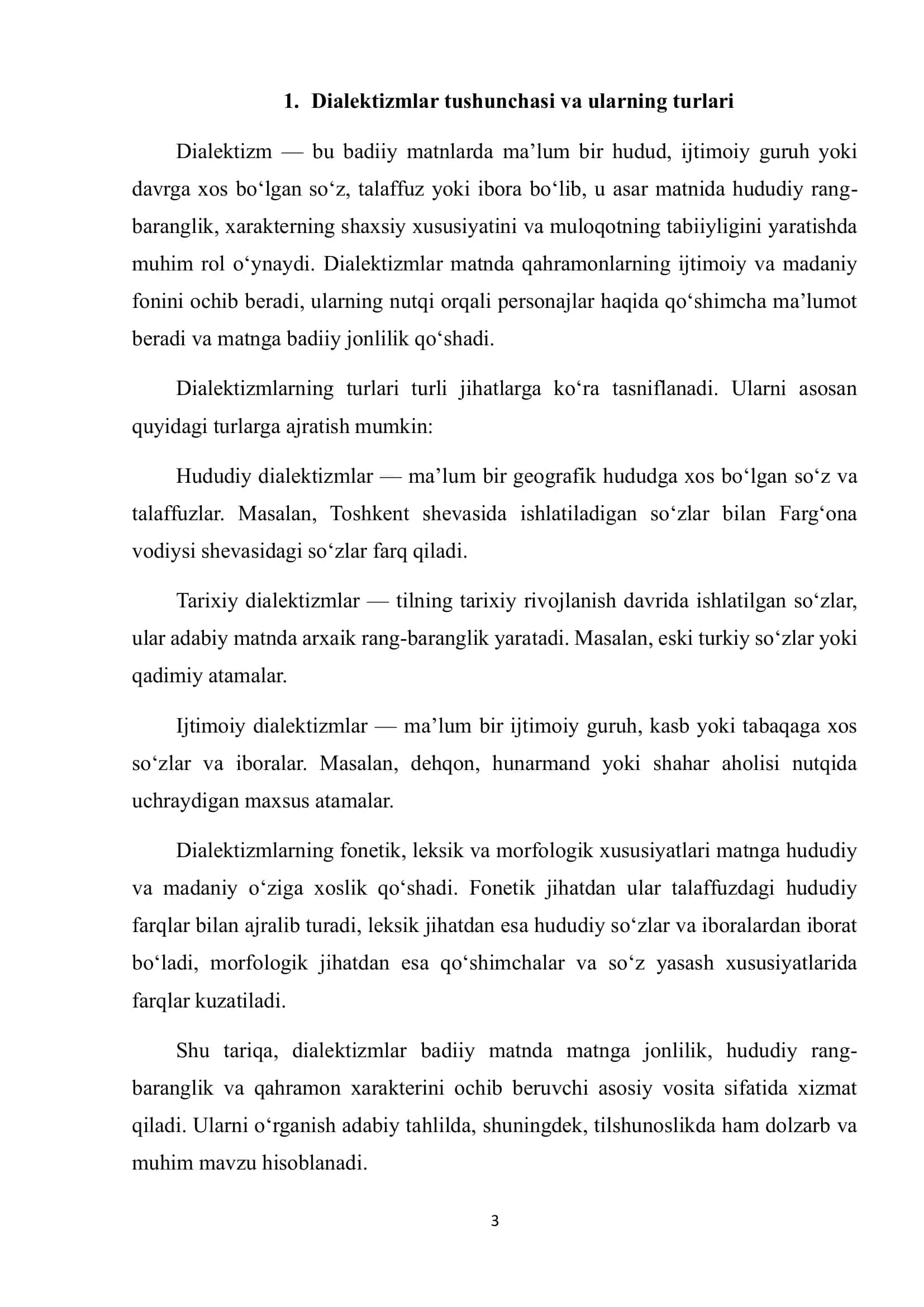 Badiiy asarlarda dialektizmlar va ularning turlari 3