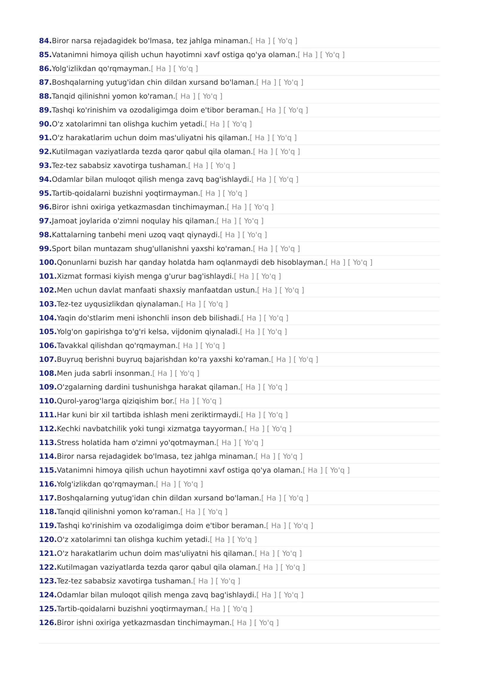 PSIXOLOGIK TEST (300 SAVOL) 3