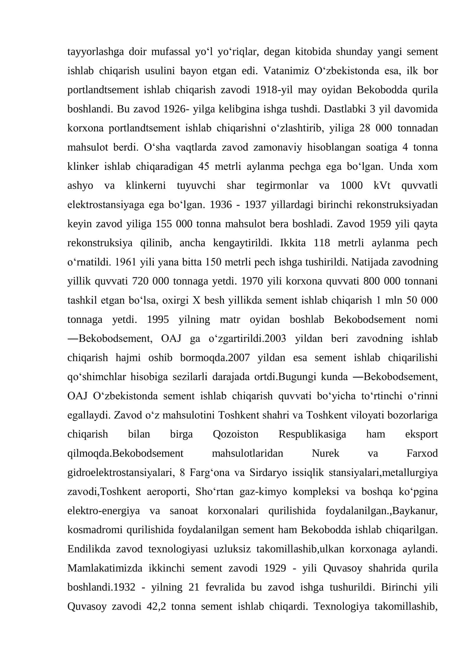 '' Kampazitsion partland sement ishlab chiqarish zavodini loyihalash'' 3