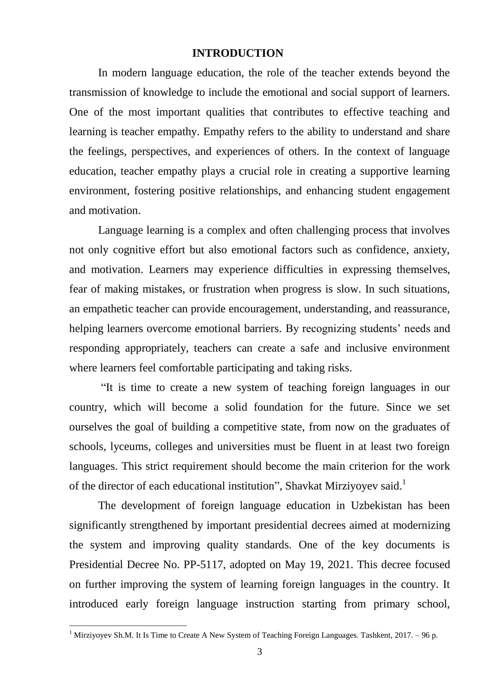 Course Paper: The Role of Teacher Empathy in Language Education 3