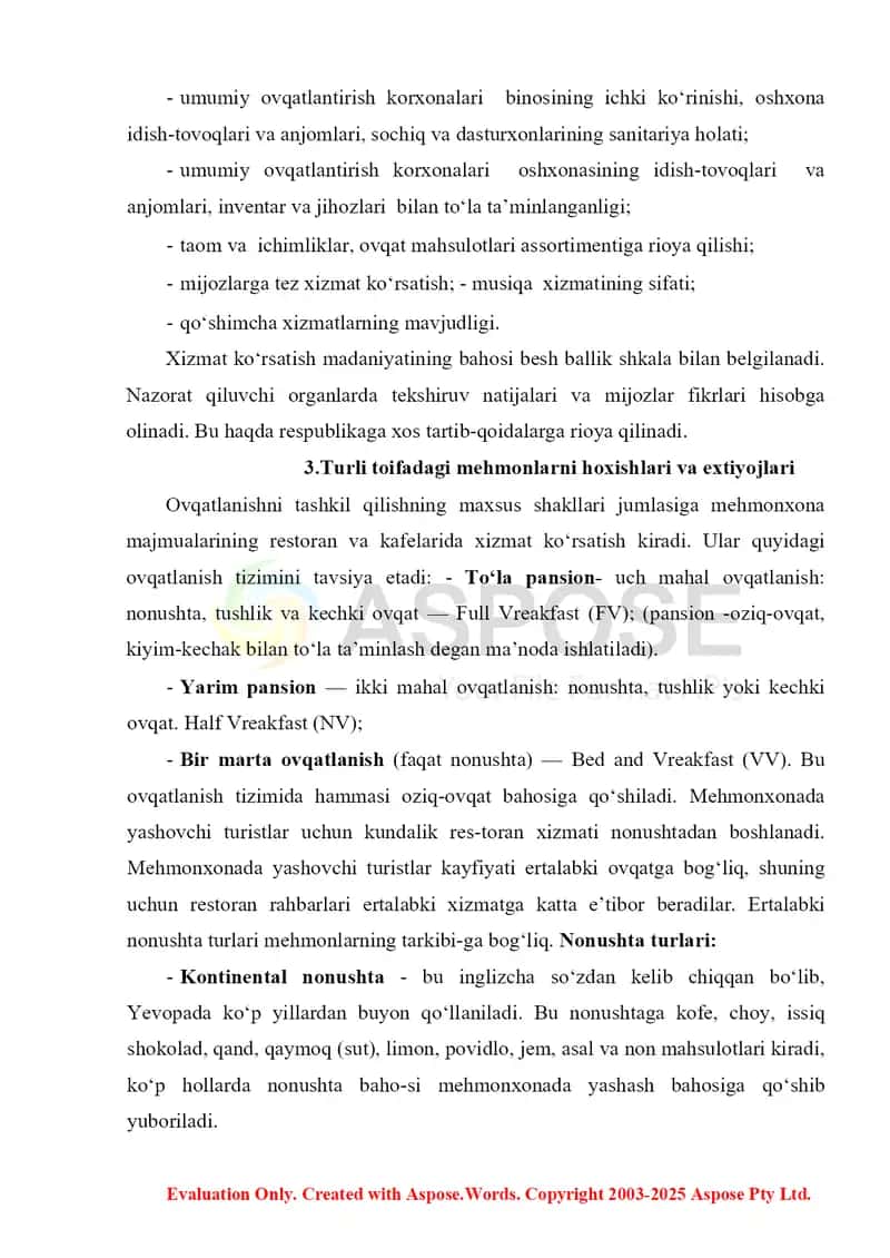RESTORANLARDA MEHMONLARNI QABUL QILISHGA BO‘LGAN TALABLAR. RESTORANLARDAGI SERVIS XIZMATCHILARI 3