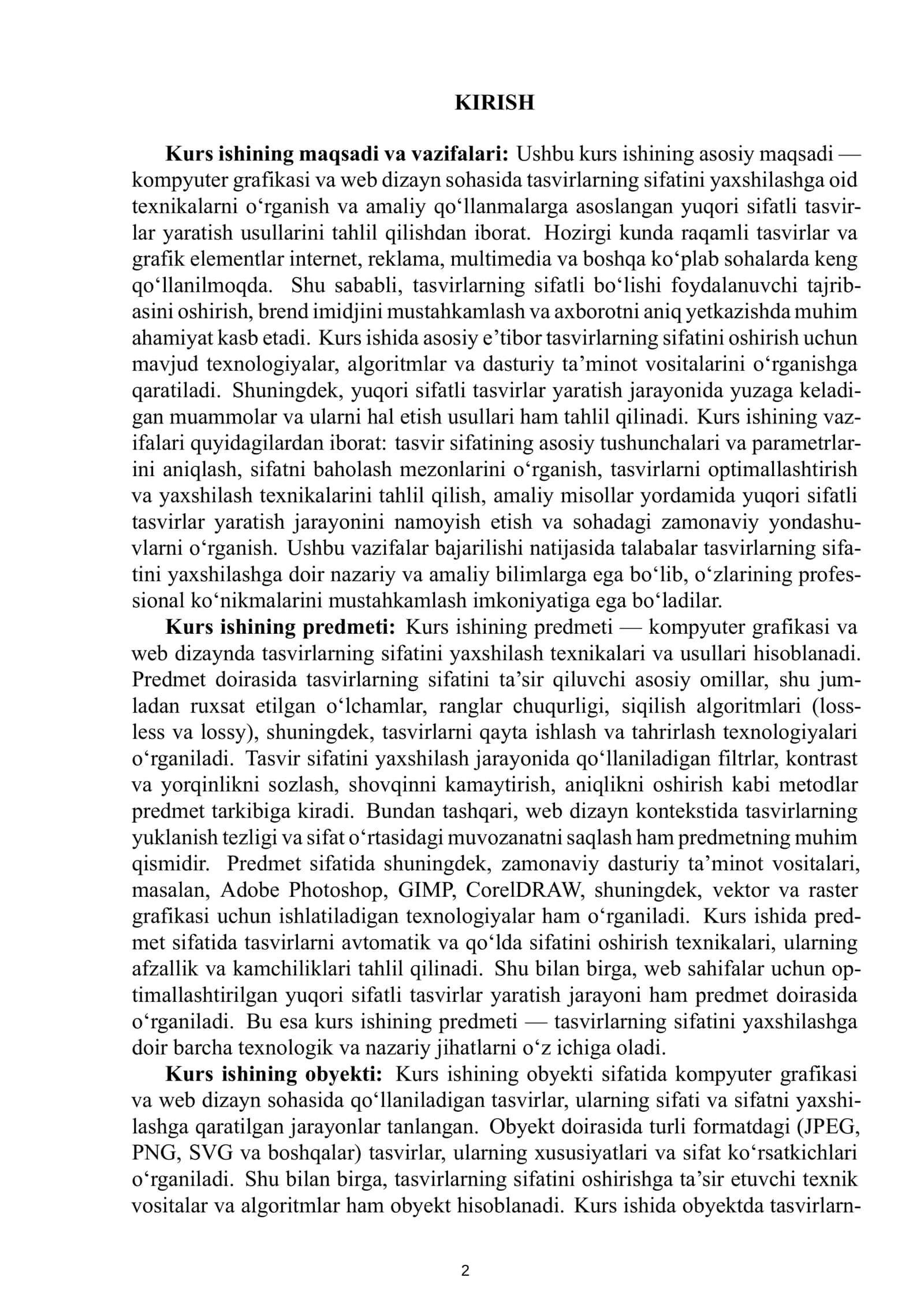 Kompyuter grafikasi va web dizayn fanidan tayyorlagan kurs ishi 3