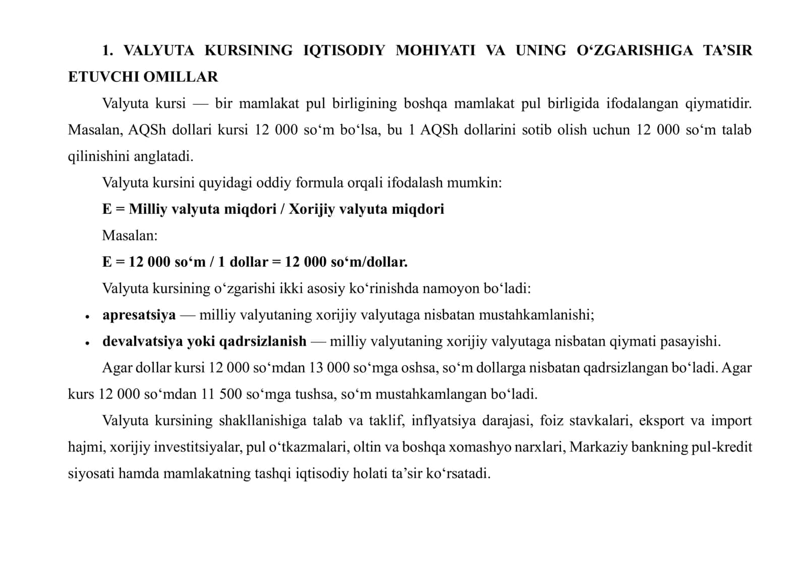 VALYUTA KURSINING O‘ZGARISHI HAMDA UNING EKSPORT, IMPORT VA INFLYATSIYAGA TA’SIRI BO‘YICHA TAHLIL 3