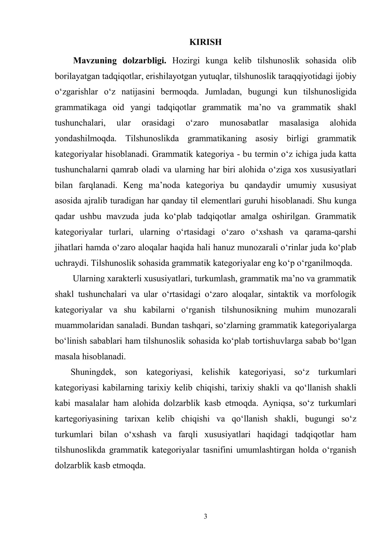 O‘ZBEK TILSHUNOSLIGIDA GRAMMATIK KATEGORIYA TUSHUNCHASI talqini 3