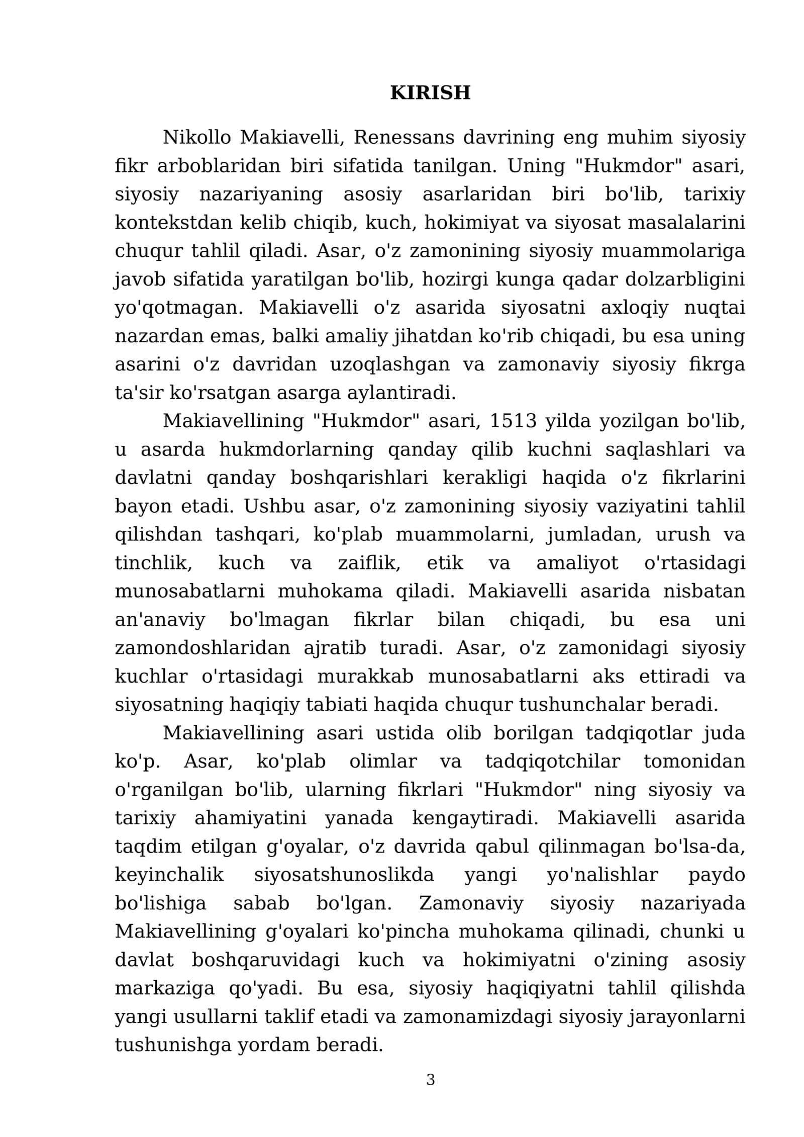 Nikollo Makiavelli ning Hukmdor asari 3