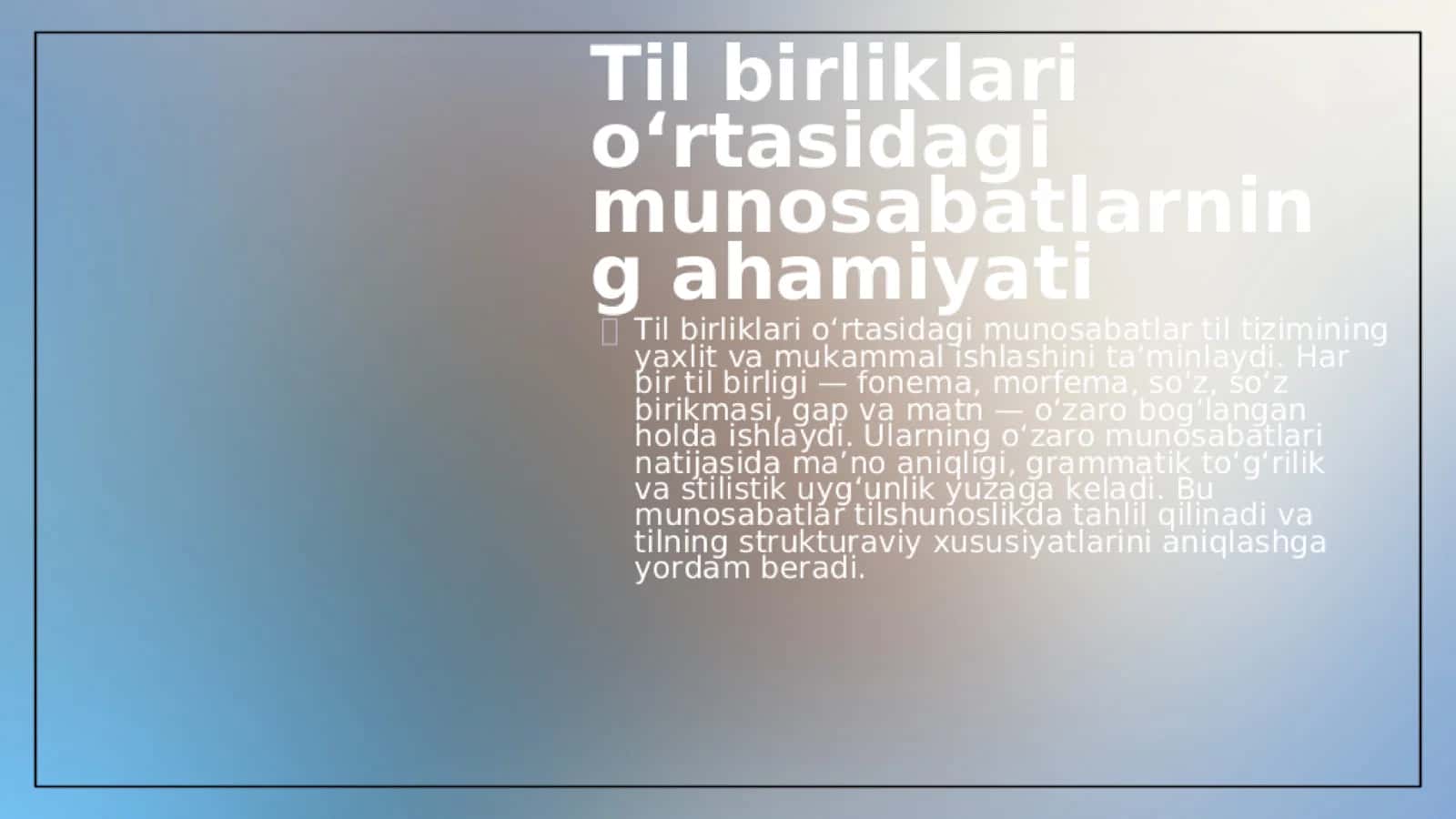 Til birliklari o'rtasidagi munosabatlar 3