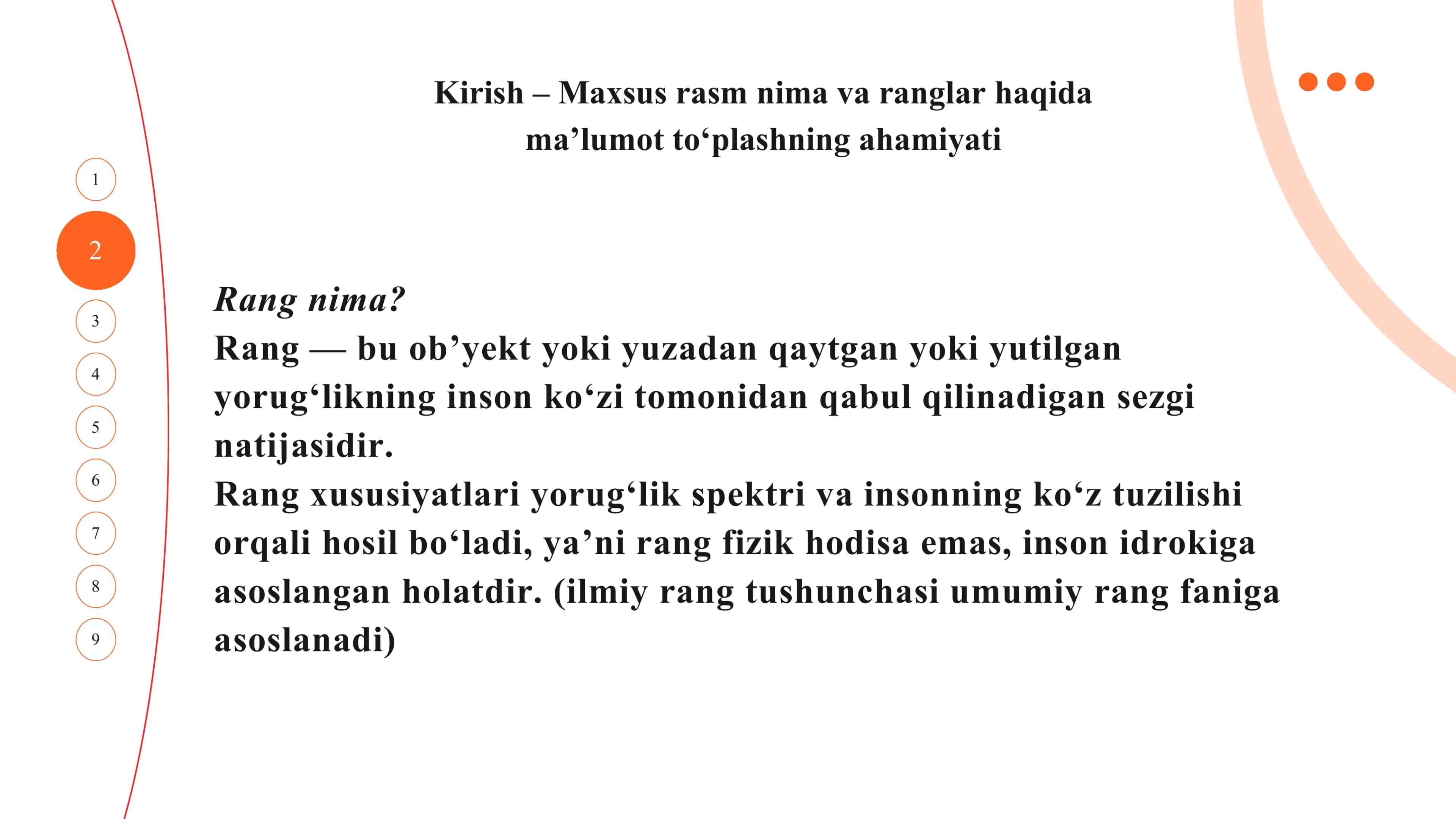 Ranglar Haqida Maʼlumot Toplash 3