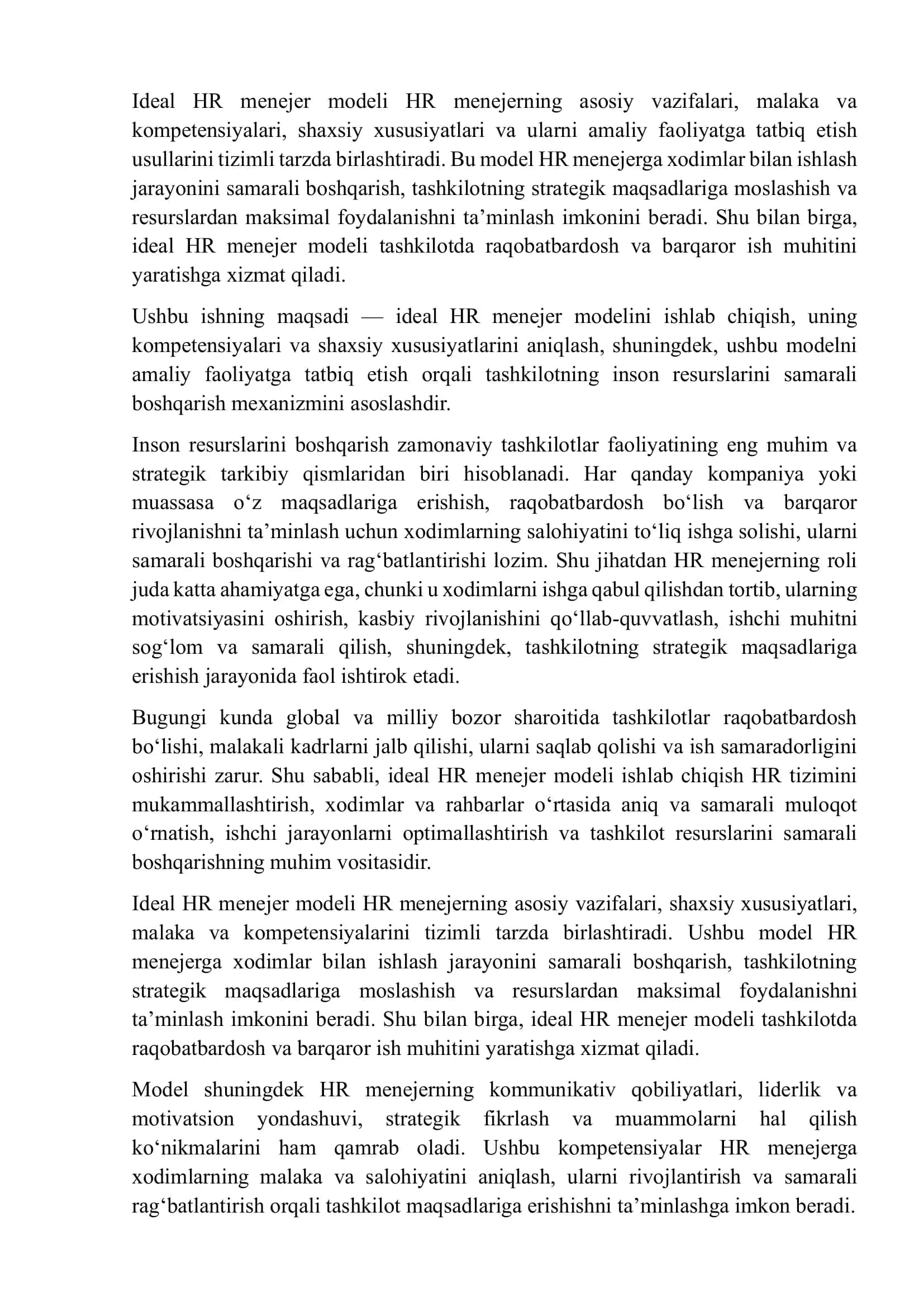 Ideal HR menejer modeli 3