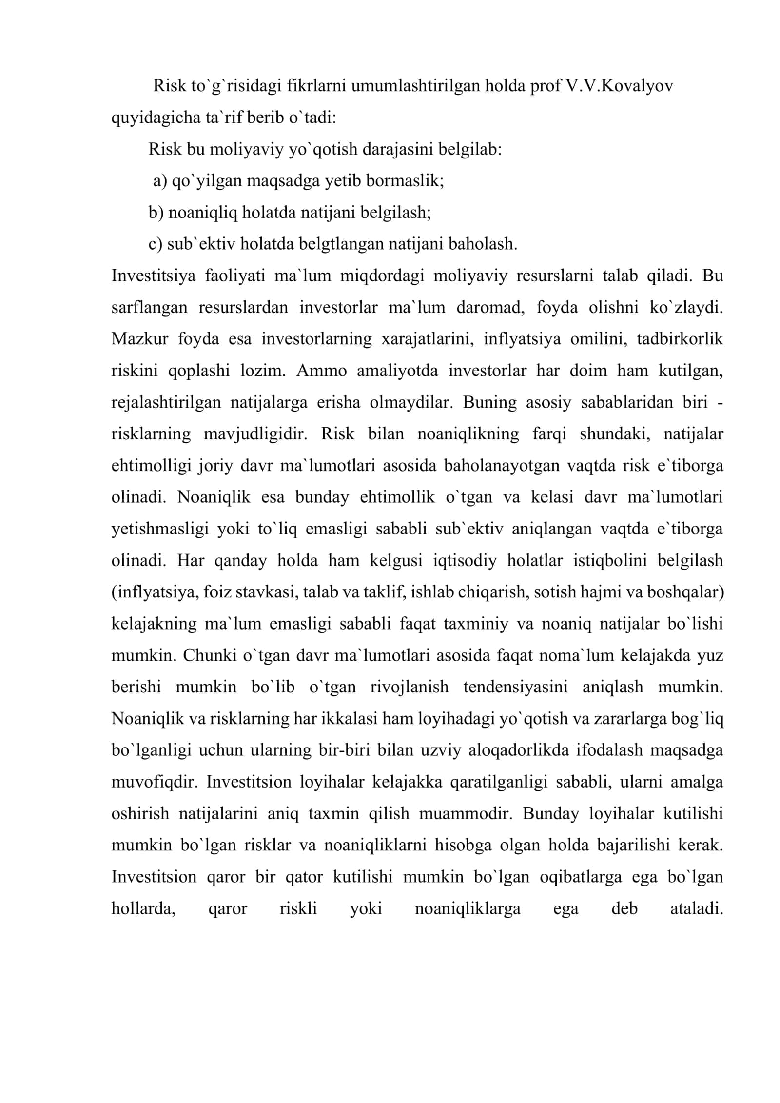 Moliyaviy risklarning mohiyati va ahamiyati 3