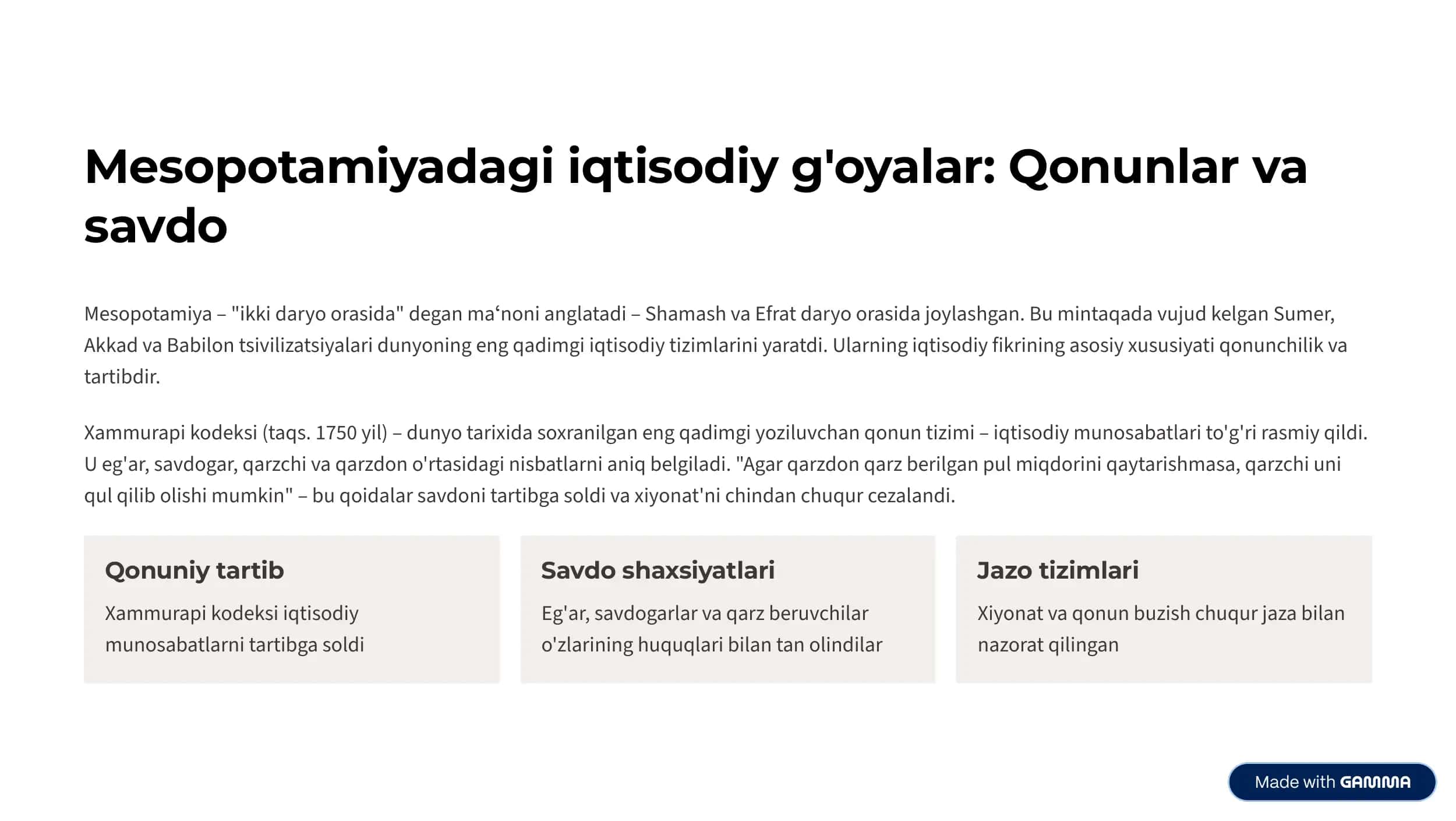 Qadimgi Sharq mamlakatlari va iqtisodiy fikrlar 3