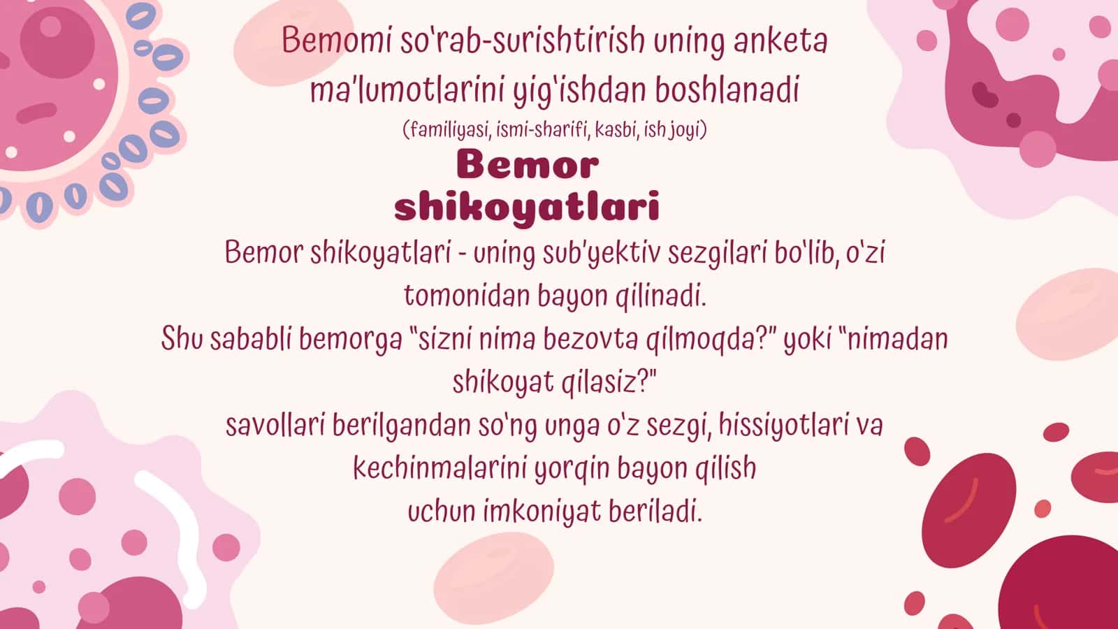 Bemorlarni mustaqil so‘rab-surishtirish 3