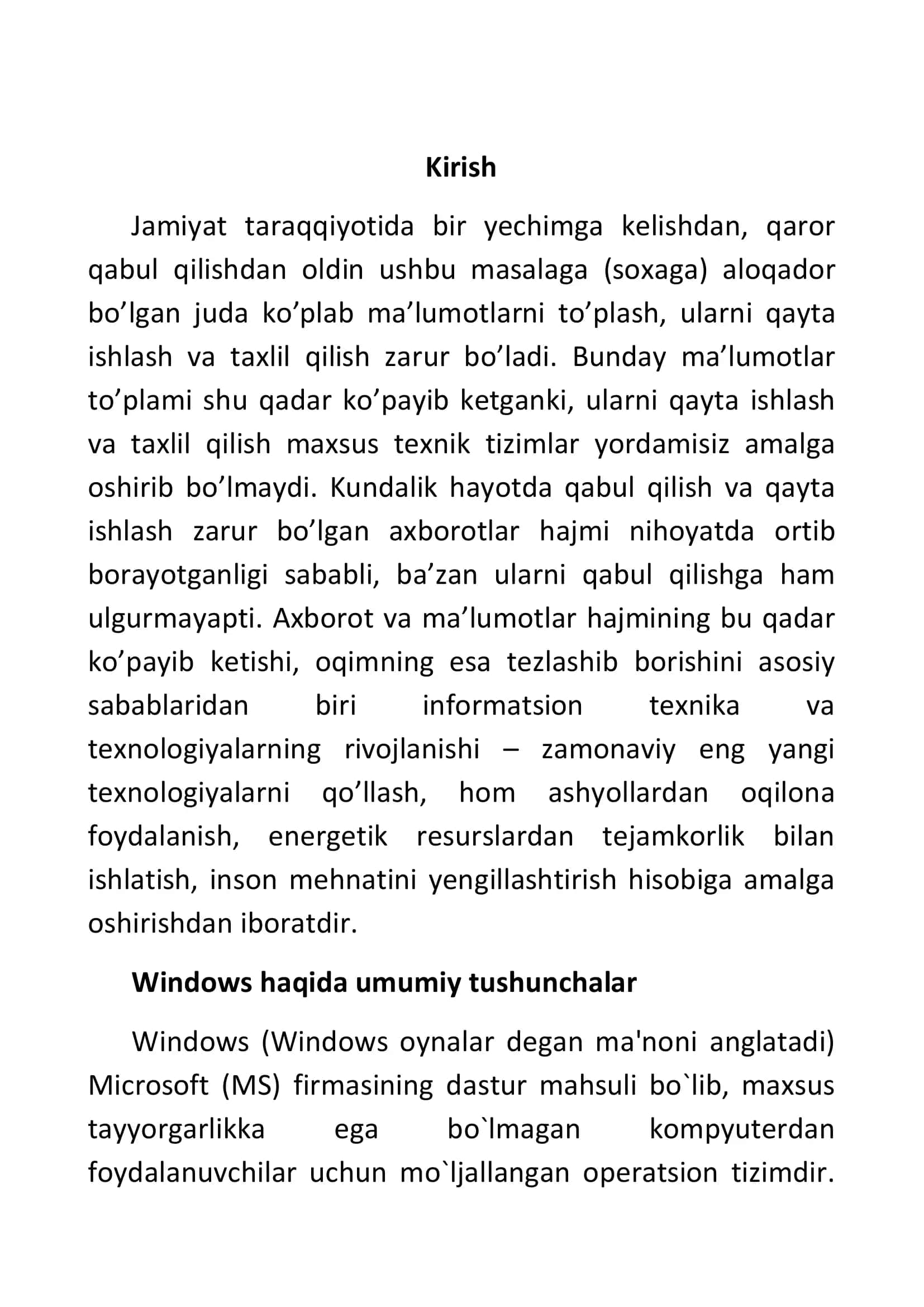 Windows operatsion tizimlari 3