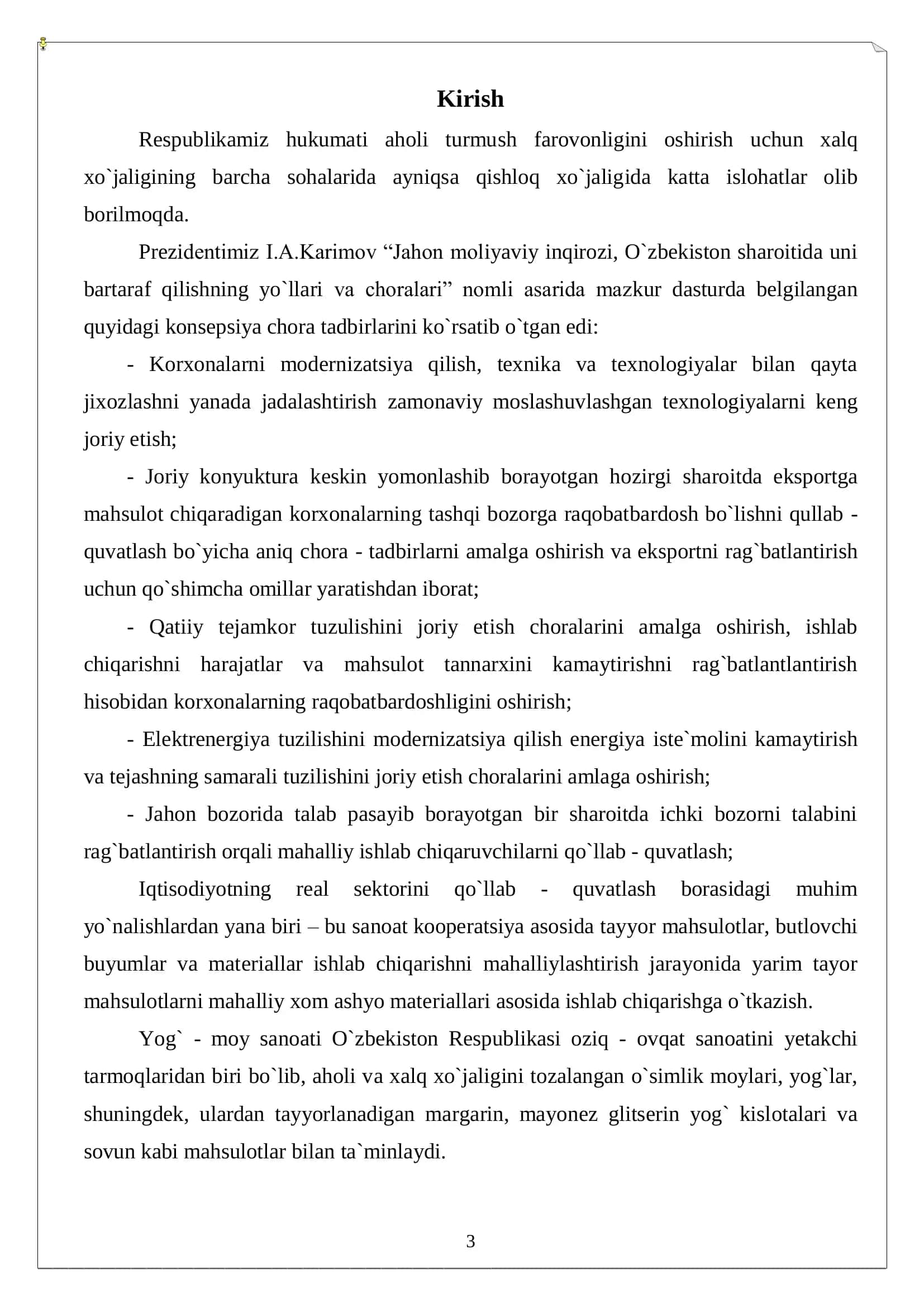 RAPS URUG`IGA DASTLABKI ISHLOV BERISH TEXNOLOGIK BO`LIMINI LOYIHALASH (QUVVATI 40 T/SUT) 3