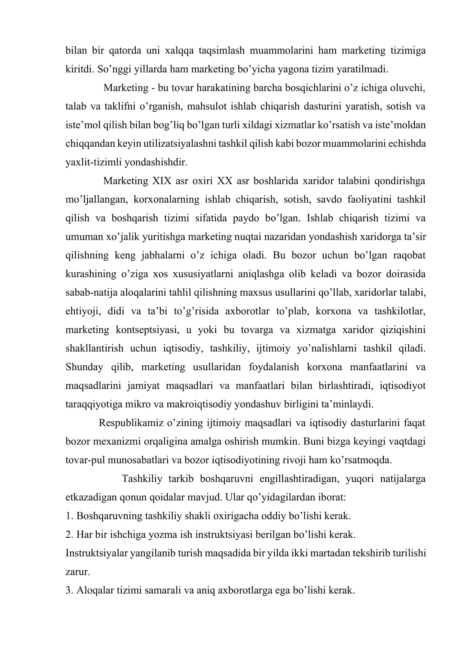 Marketing nuqtai-nazaridan bozorni o’ziga xos xususiyatini o’rganish 3