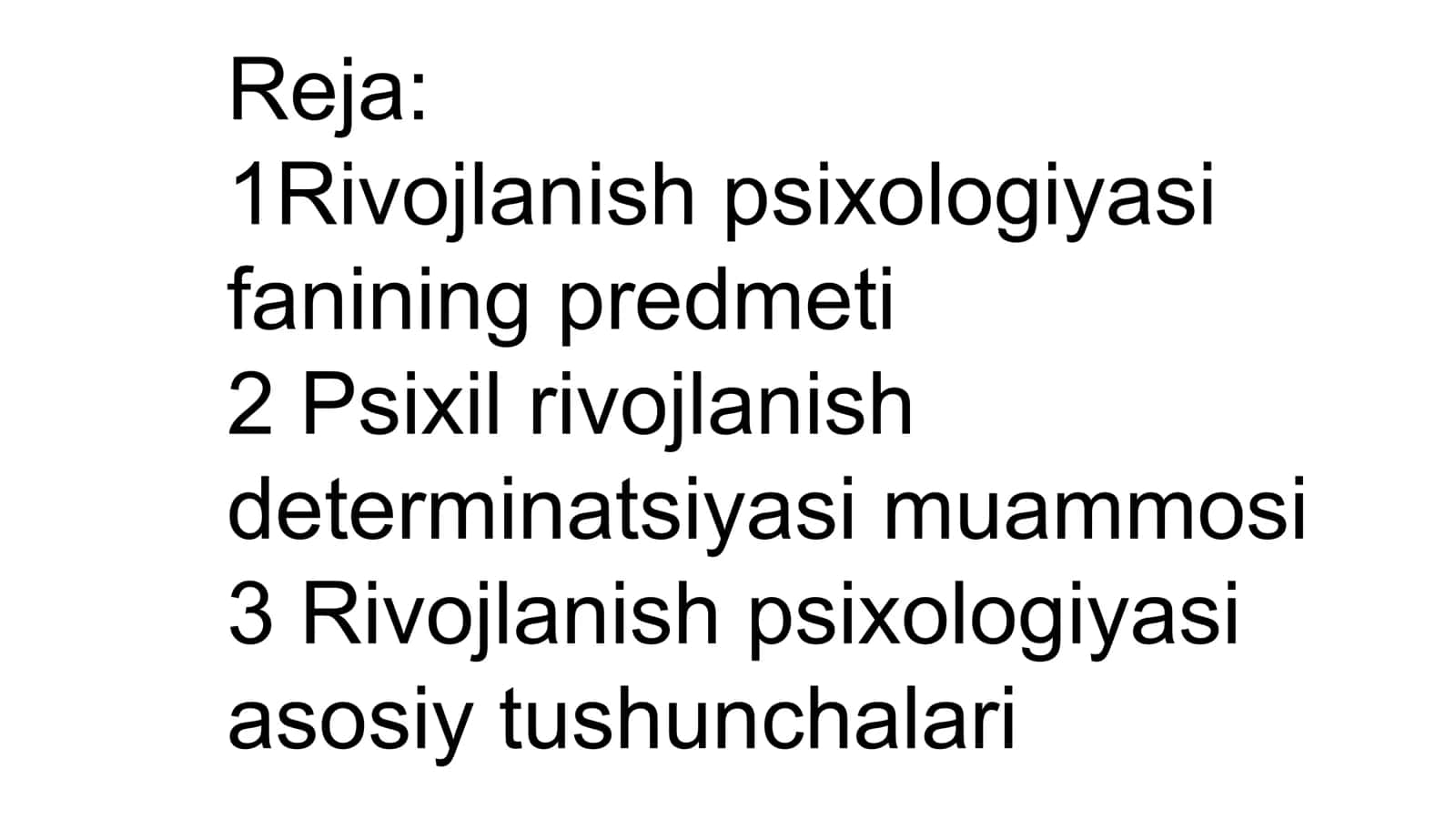 Rivojlanish psixologiyasi fanidan tayyorlagan mustaqil ishi 3